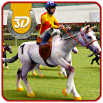 Horse racing simulation 3D icon