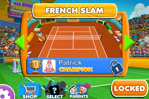 Tennis avec les personnages Nickelodeon