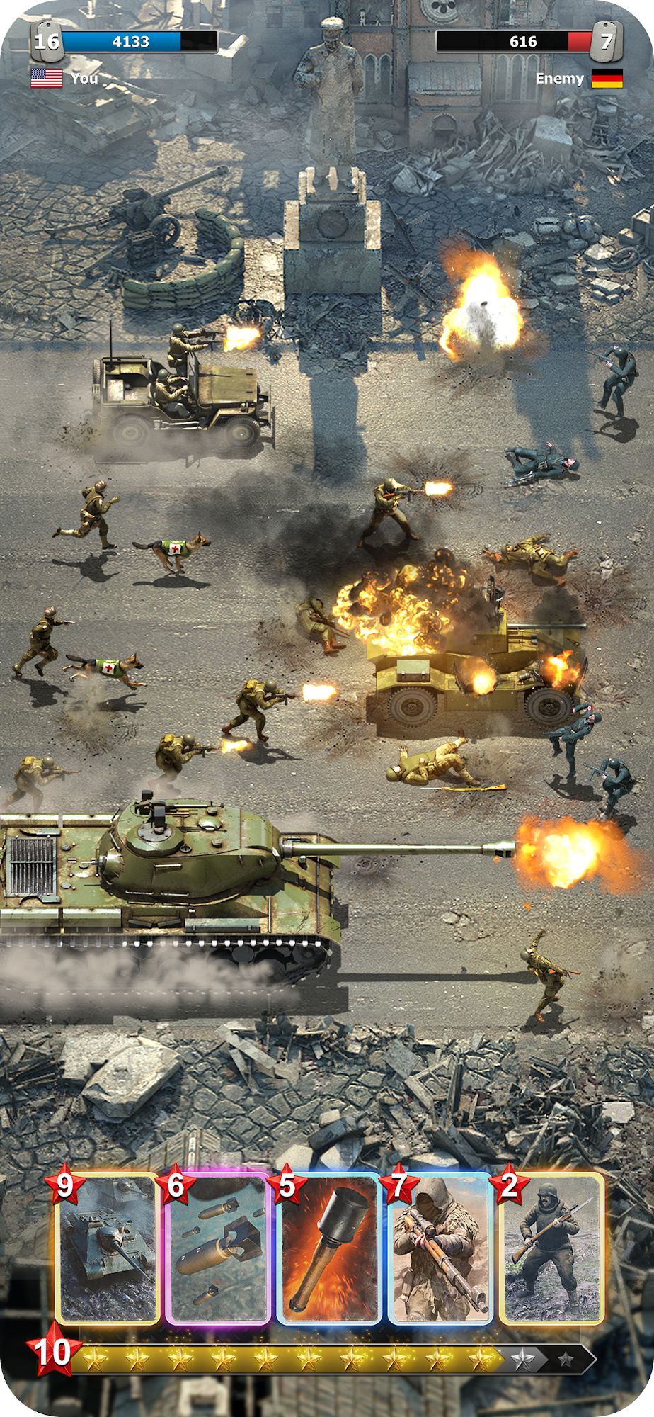 Heroes of War: WW2 Idle RPG captura de pantalla 1