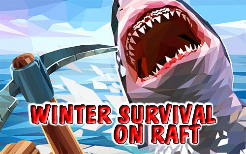 Winter survival on raft 3D icon