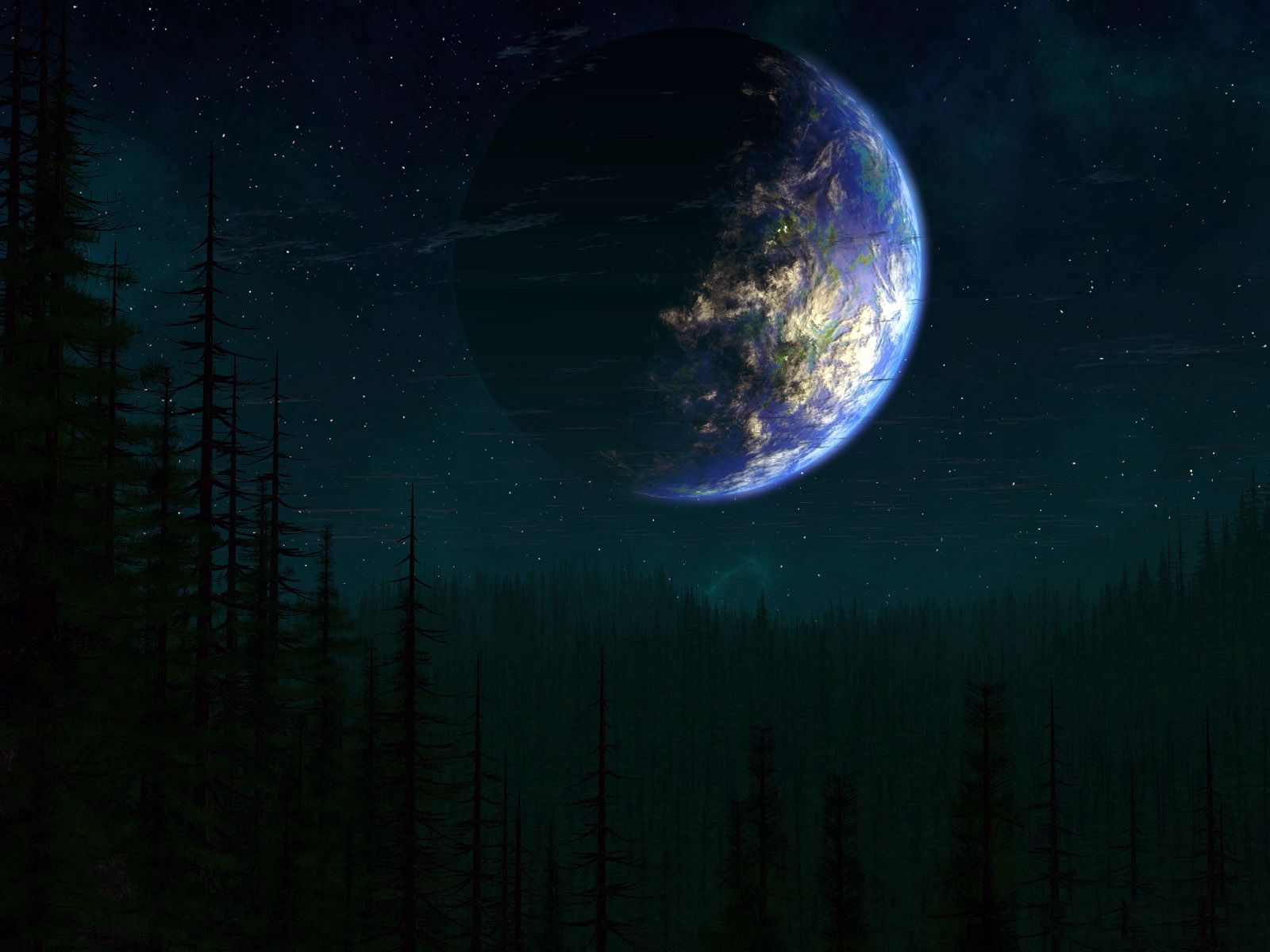 143264 Hintergrundbild herunterladen bäume, universum, land, erde, ein leben, leben, planet, planeten, fiktion, das ist unglaublich - Bildschirmschoner und Bilder kostenlos