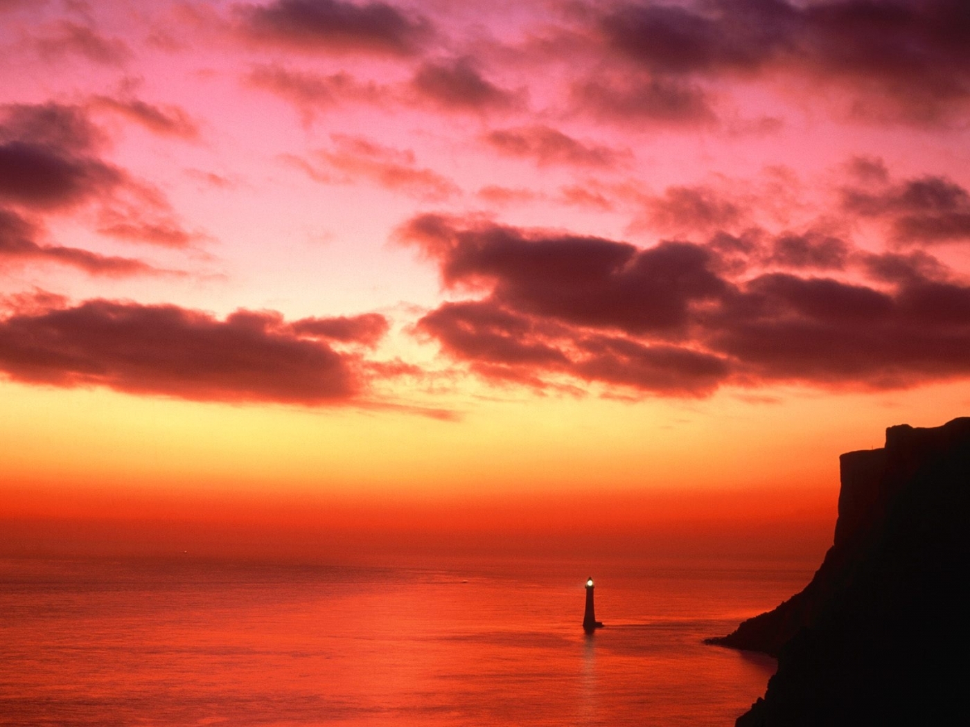 sea, landscape, sunset, red Panoramic Wallpapers