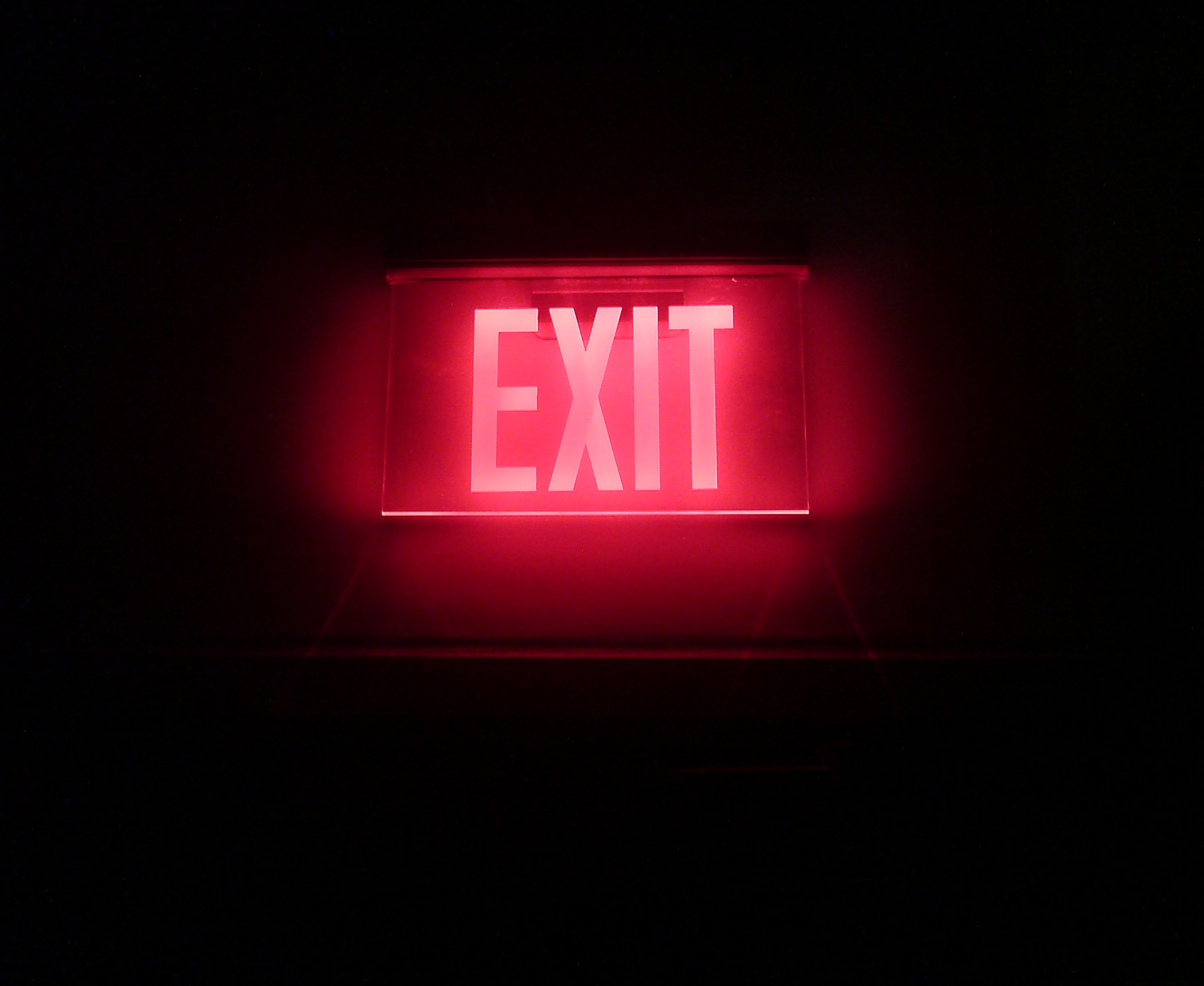 exit, neon, words, backlight, illumination, inscription, output cellphone