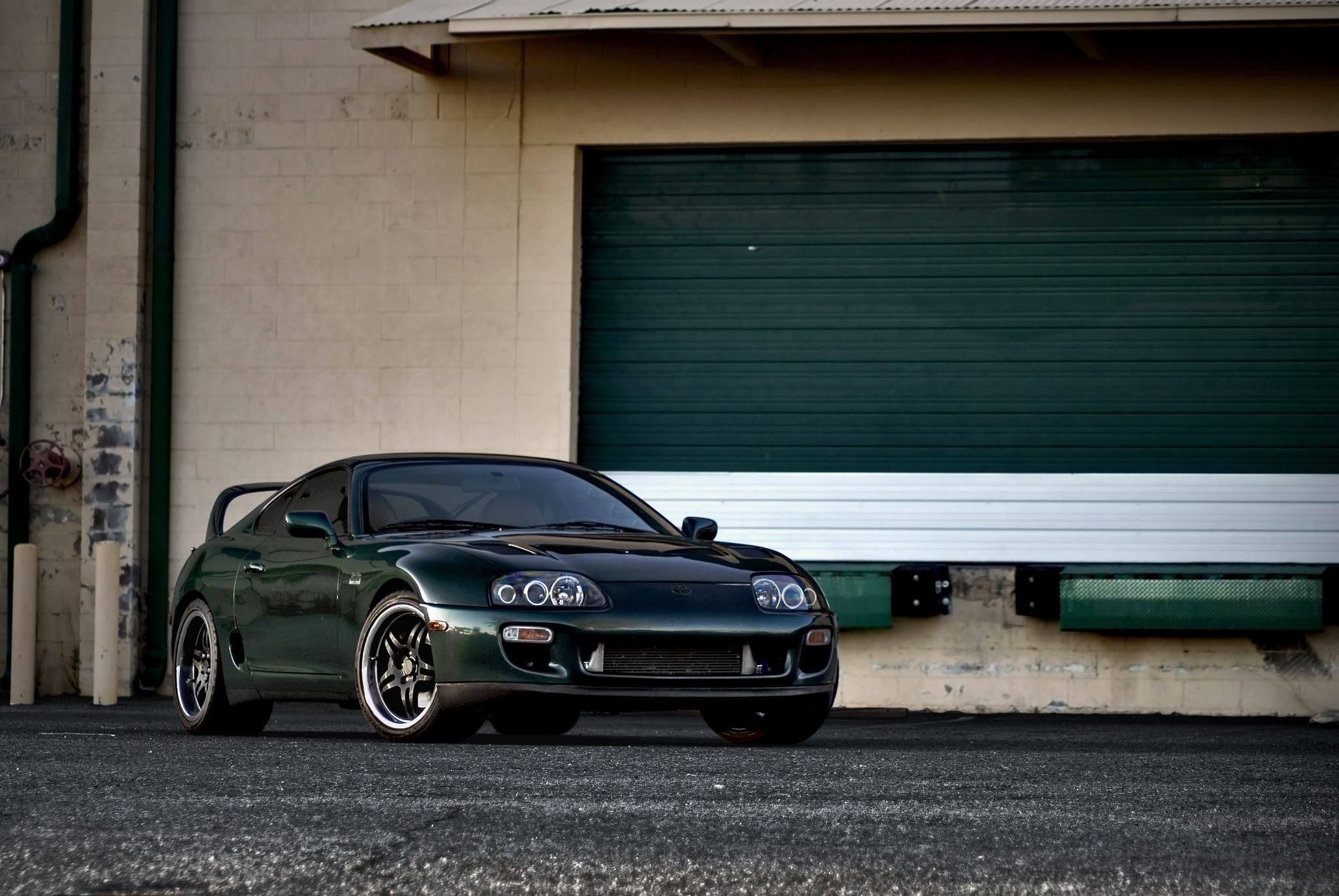 Mobile Wallpaper Front View supra, cars, green, toyota
