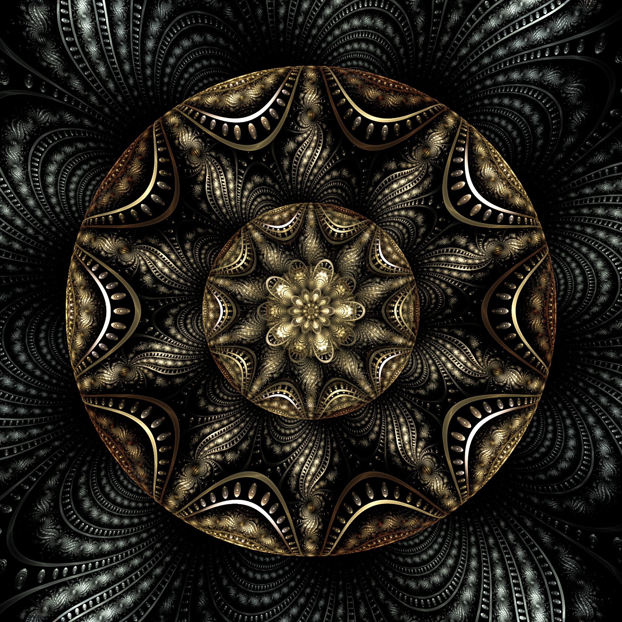 Mobile HD Wallpaper Fractal pattern, kaleidoscope, confused, intricate