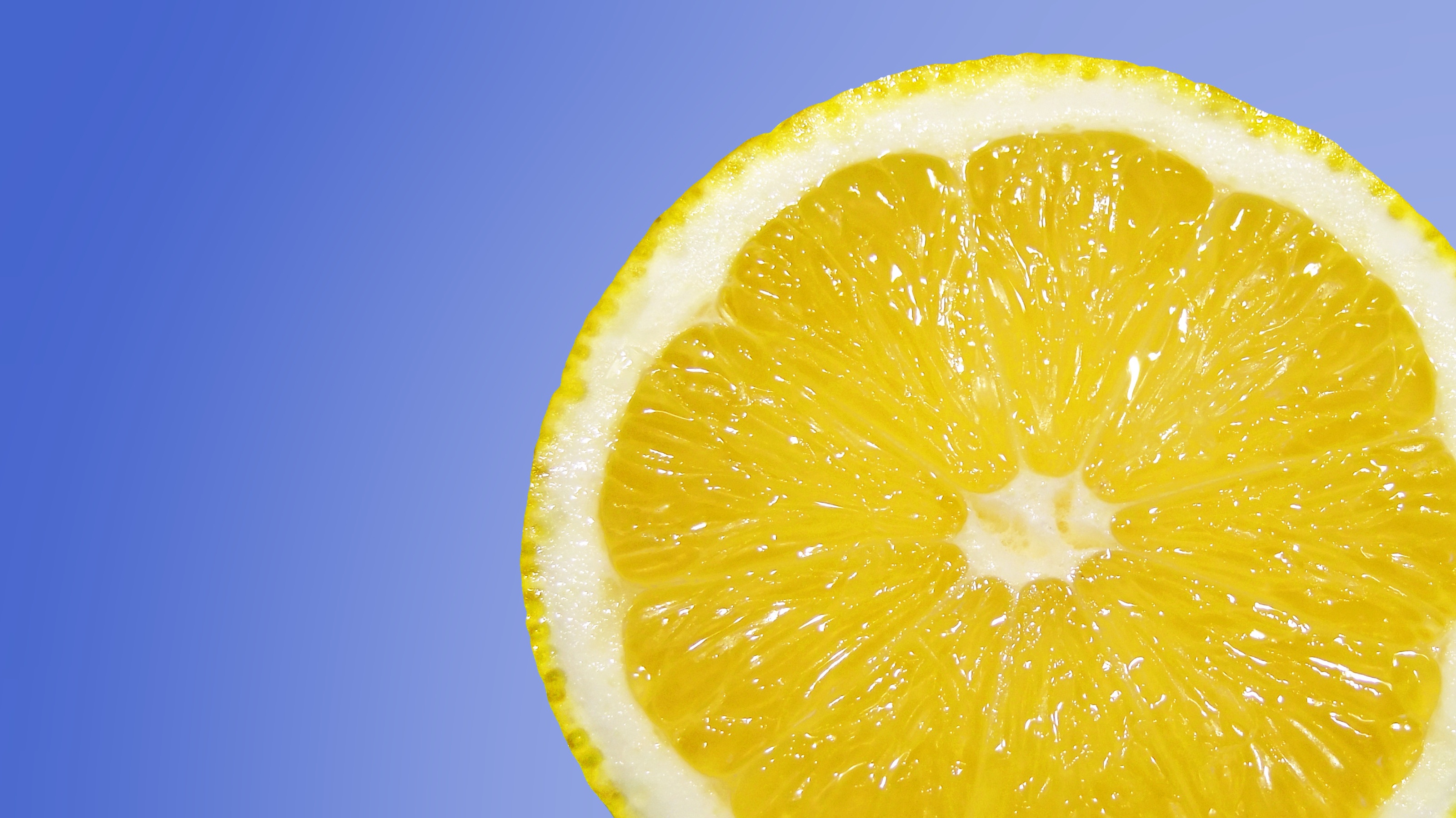 minimalism, lemon, citrus, ripe, slice, section