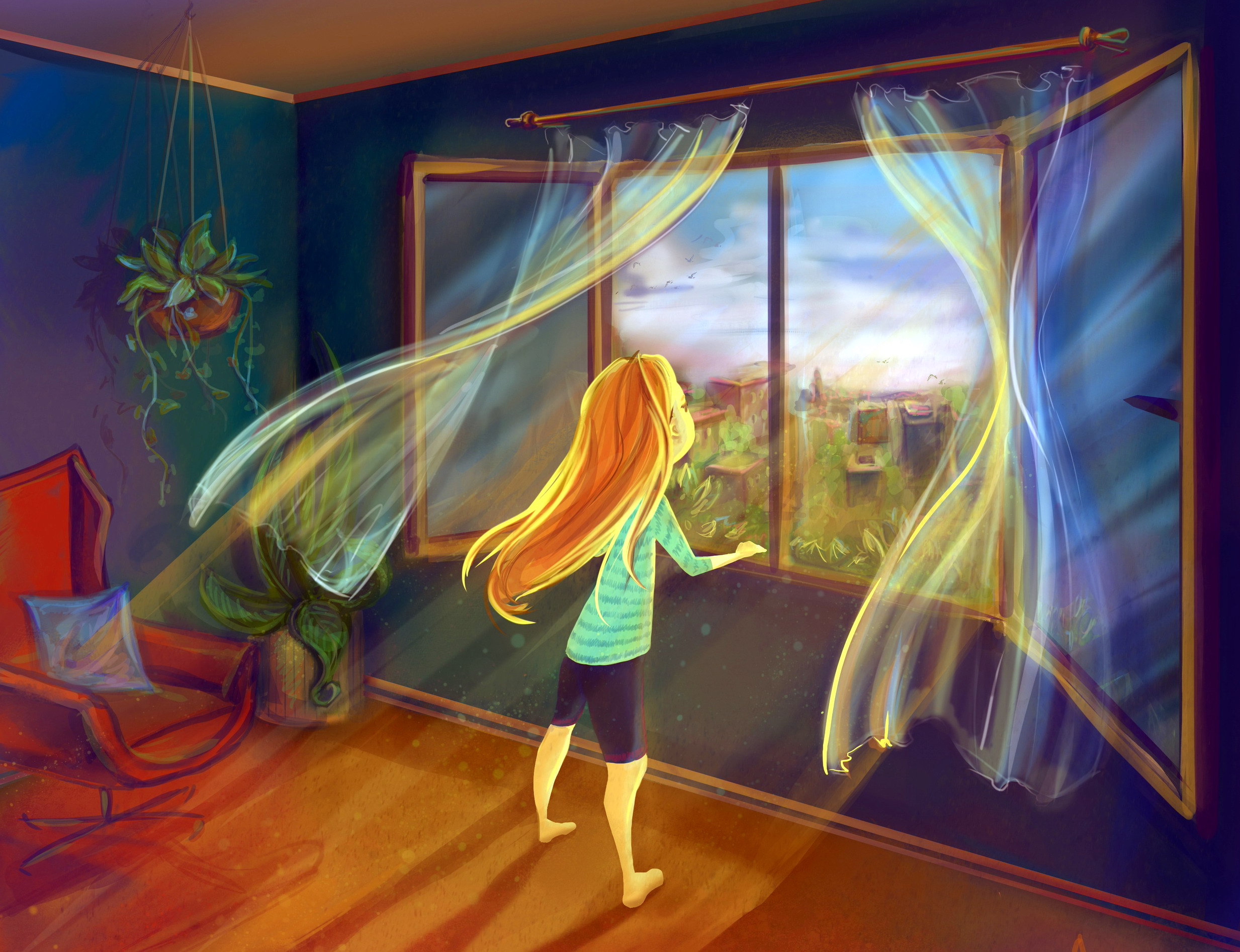 Каждый день наслаждаюсь рисунком окон. Солнечный свет в комнате живопись. Девочка у окна. Лучик солнца в комнате живопись. Сказочная комната с окном.