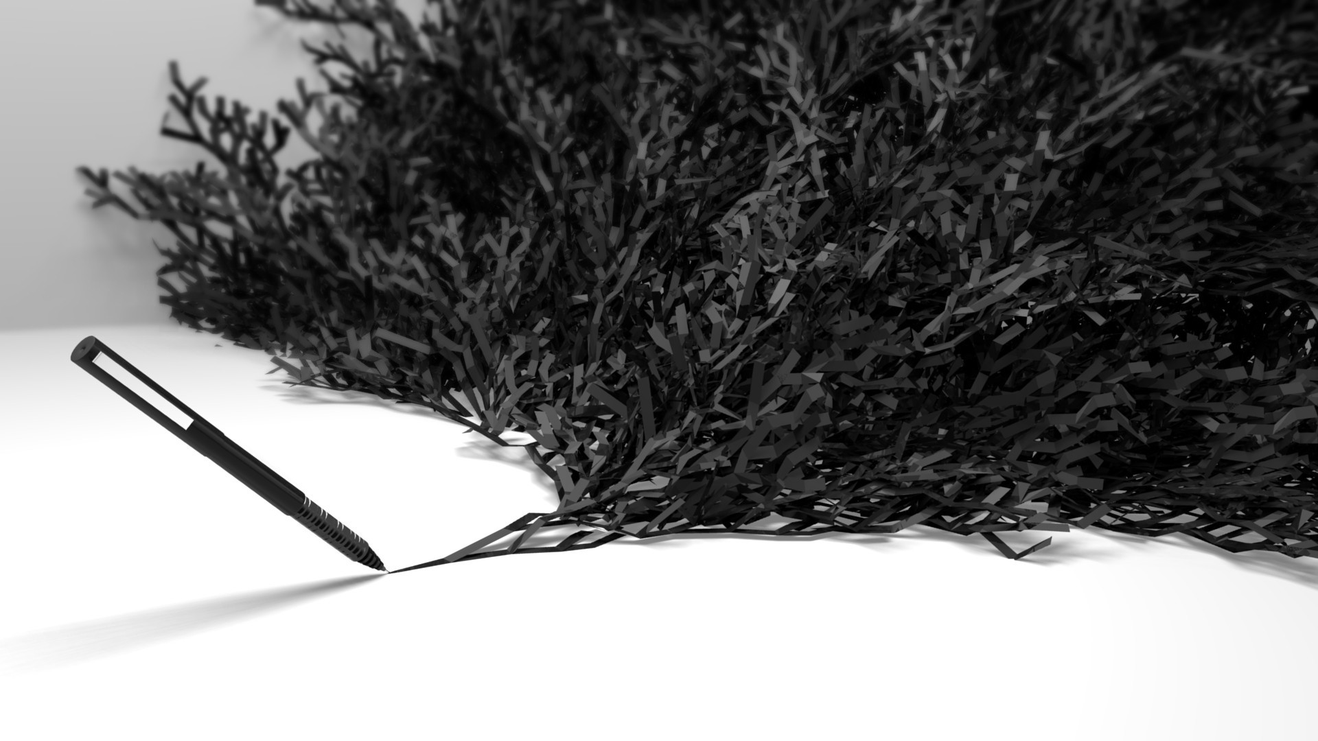 Desktop Backgrounds Pen black & white, 3d, abstract, black