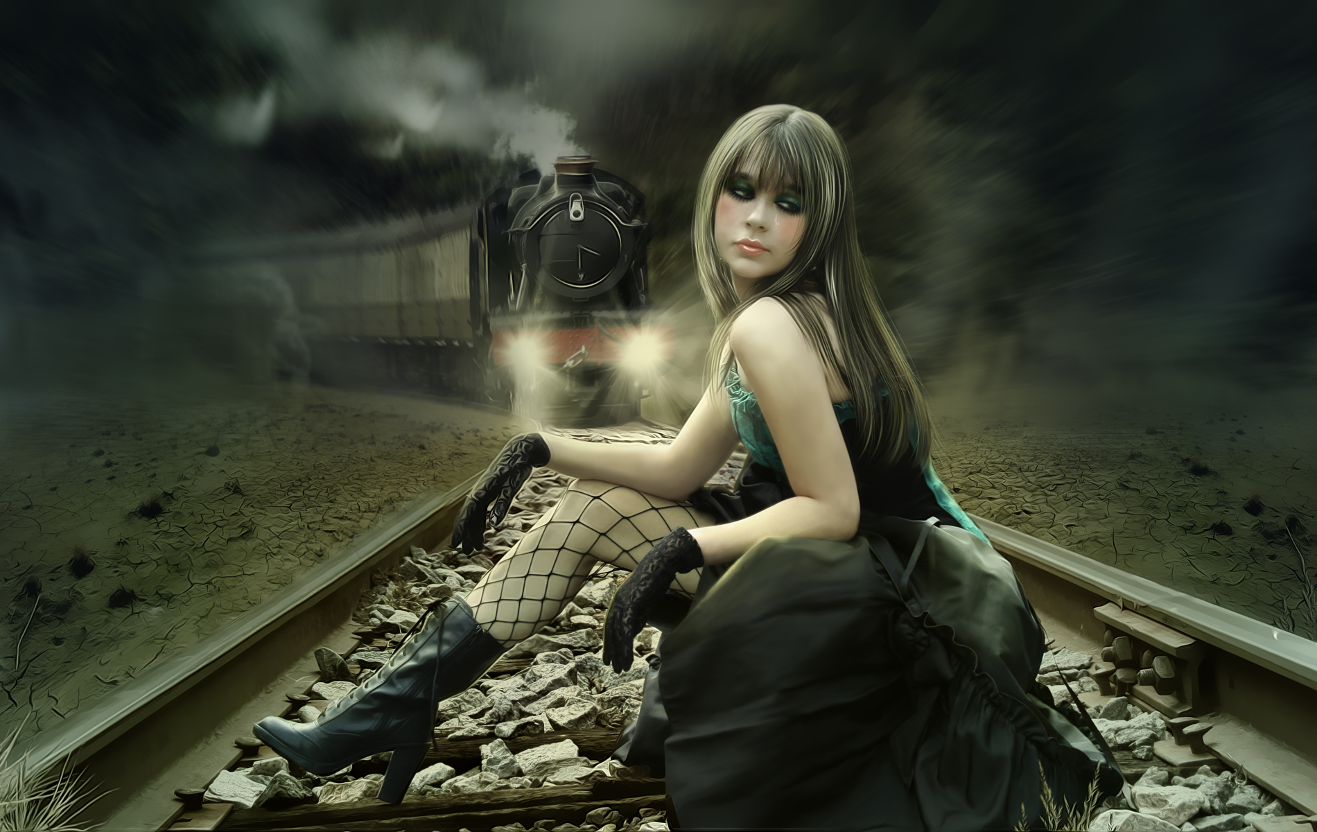 dark, emo, suicide, train