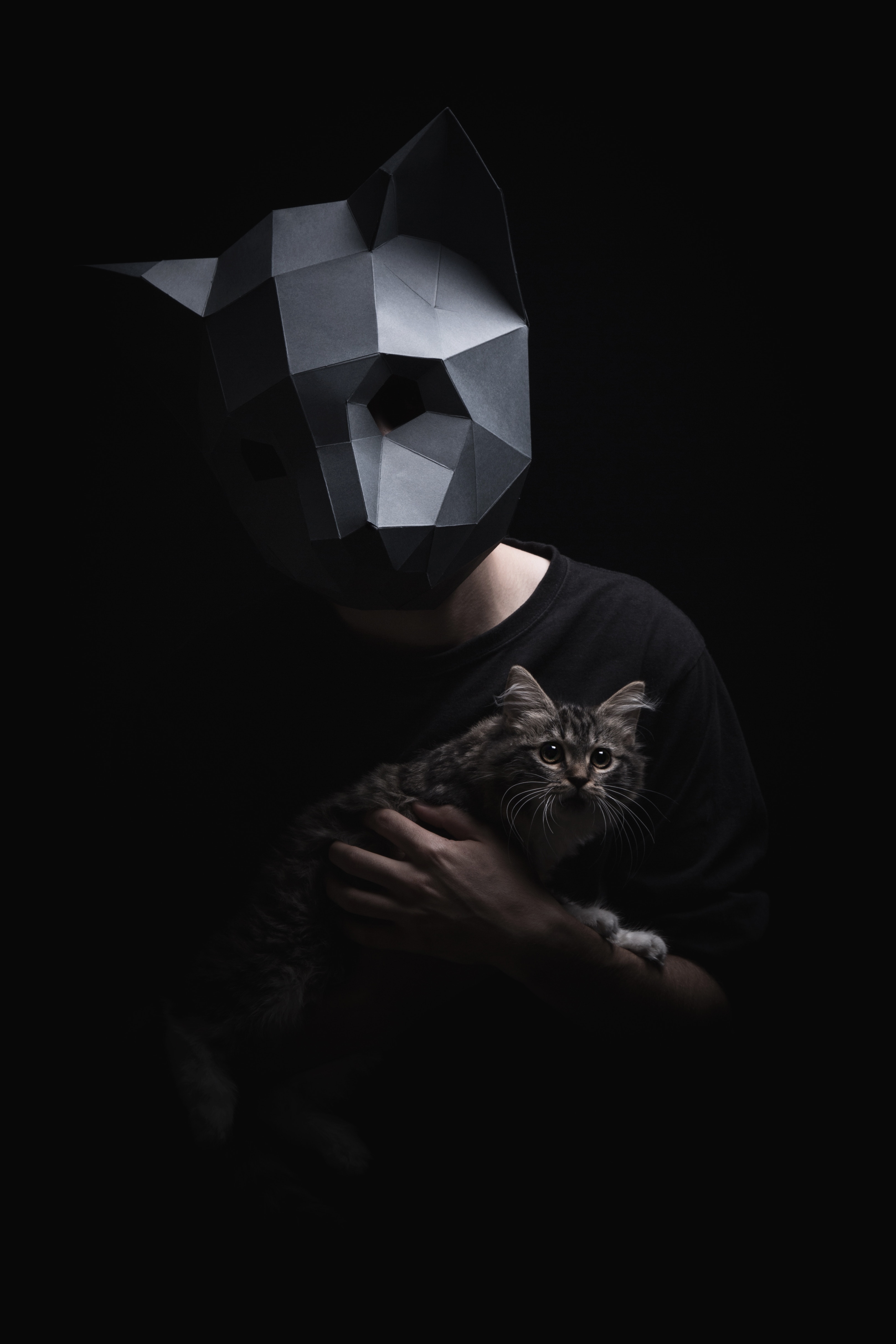 121530壁紙のダウンロードマスク, 闇, 暗い, ネコ, 猫, ボリューム, 体積, 3dマスク-スクリーンセーバーと写真を無料で