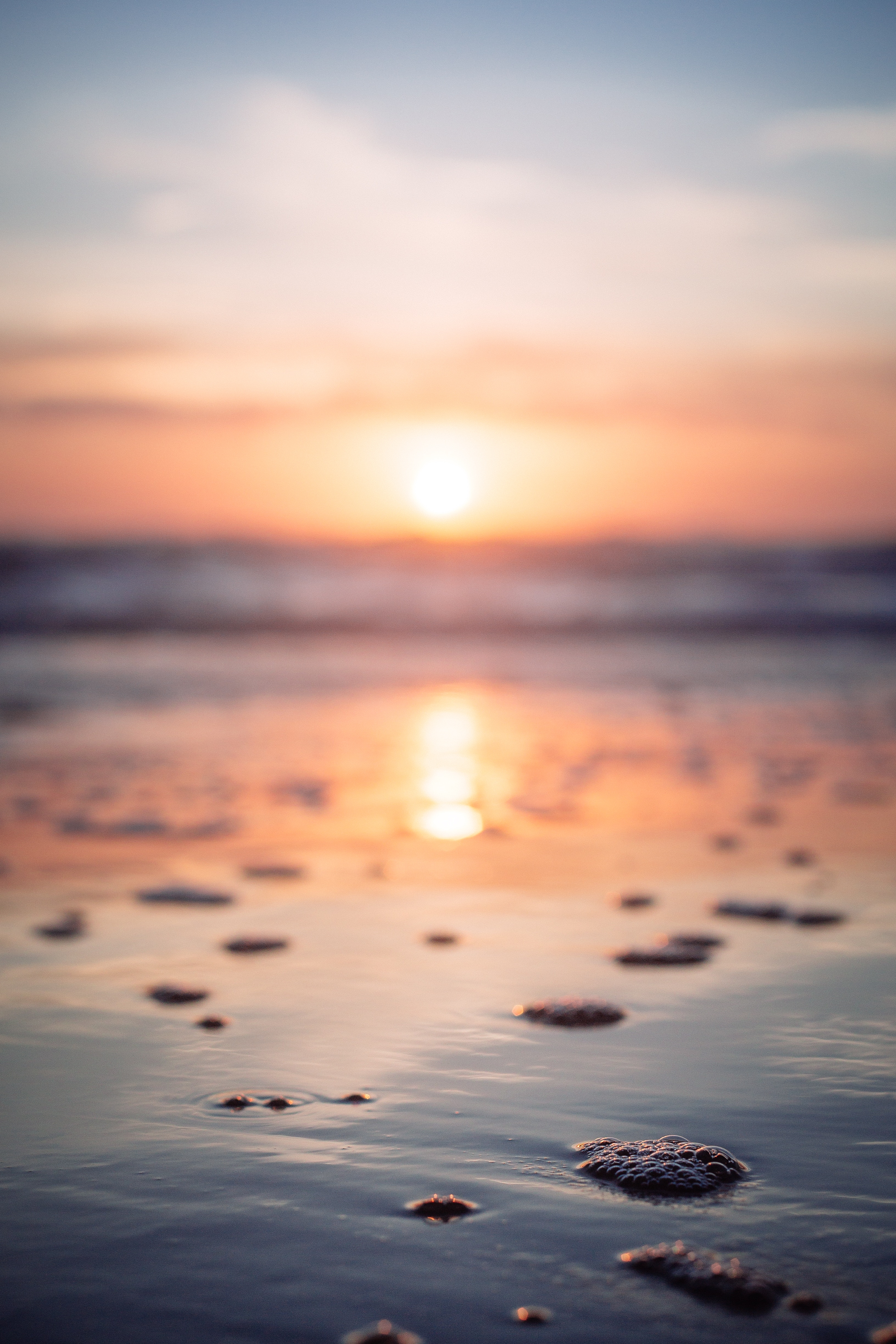 smooth, sea, blur, sunset Foam HD Android Wallpapers