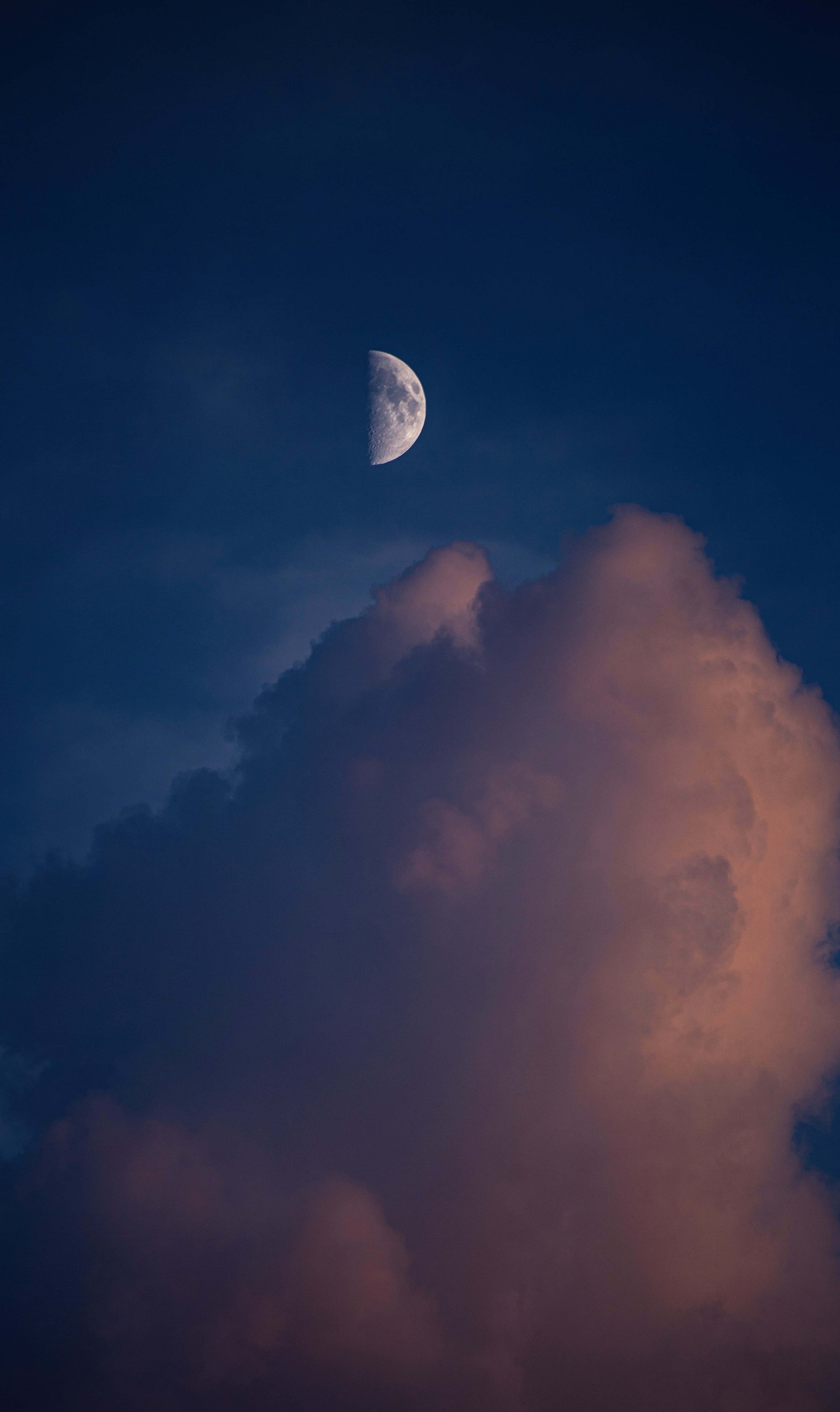 93676 скачать обои облака, природа, закат, небо, луна, полнолуние - заставки и картинки бесплатно