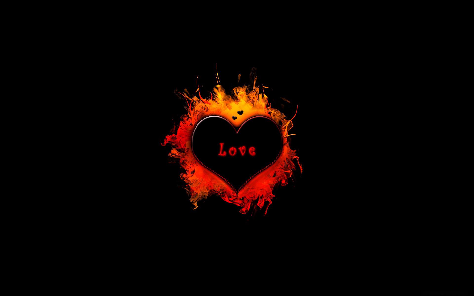 vertical wallpaper shadow, heart, love, flame, fire