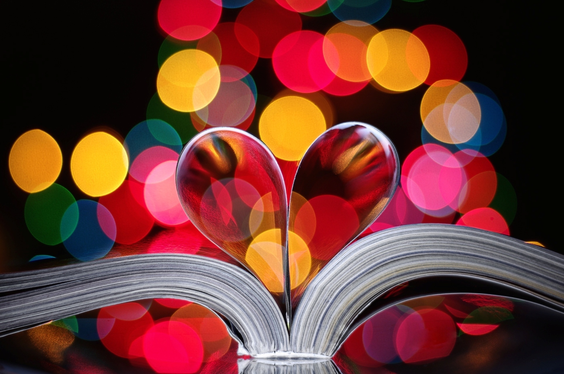 love, glare, heart, book, paper, pages, page