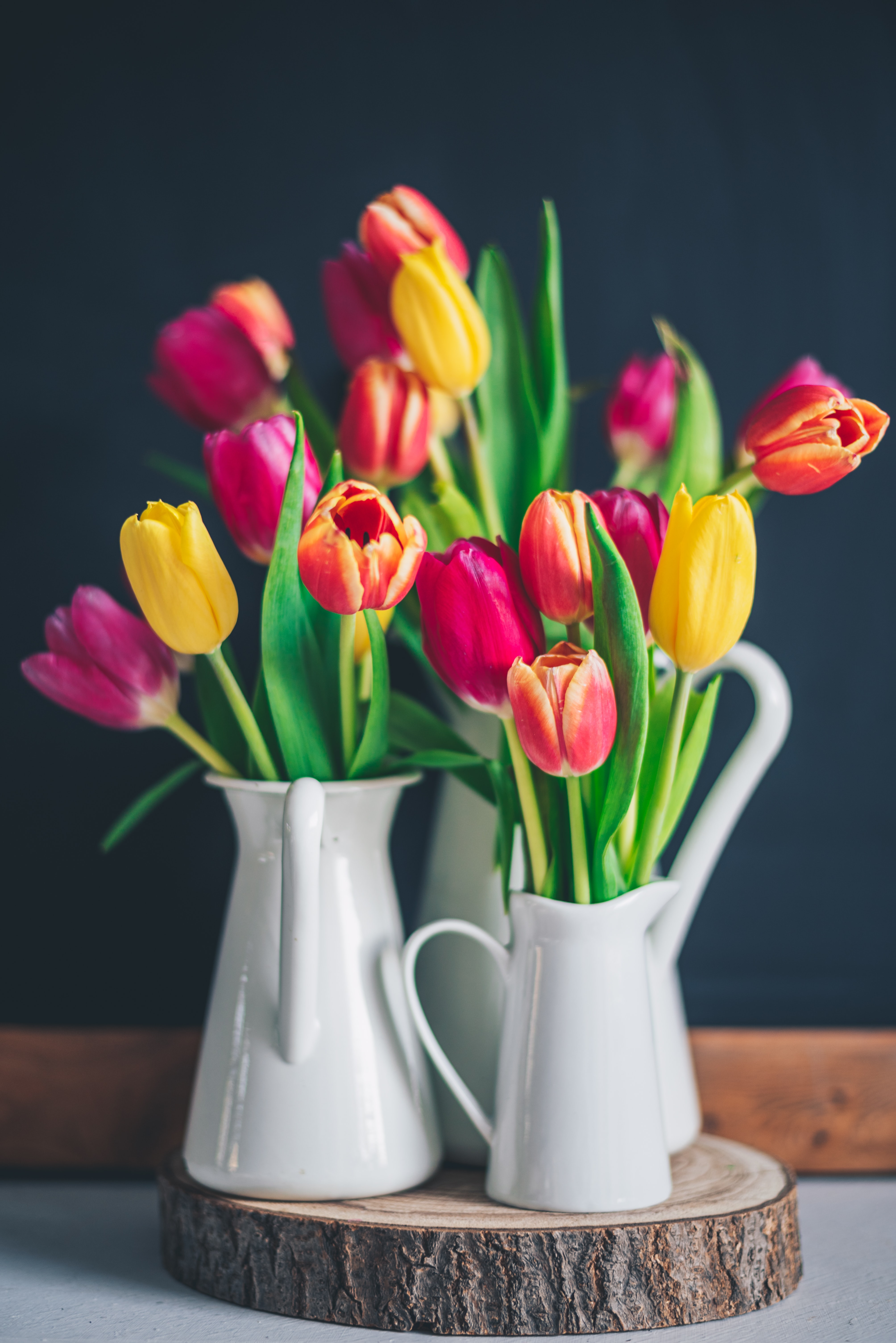 Handy-Wallpaper Tulpen, Blumen, Mehrfarbig, Motley, Strauß, Bouquet kostenlos herunterladen.