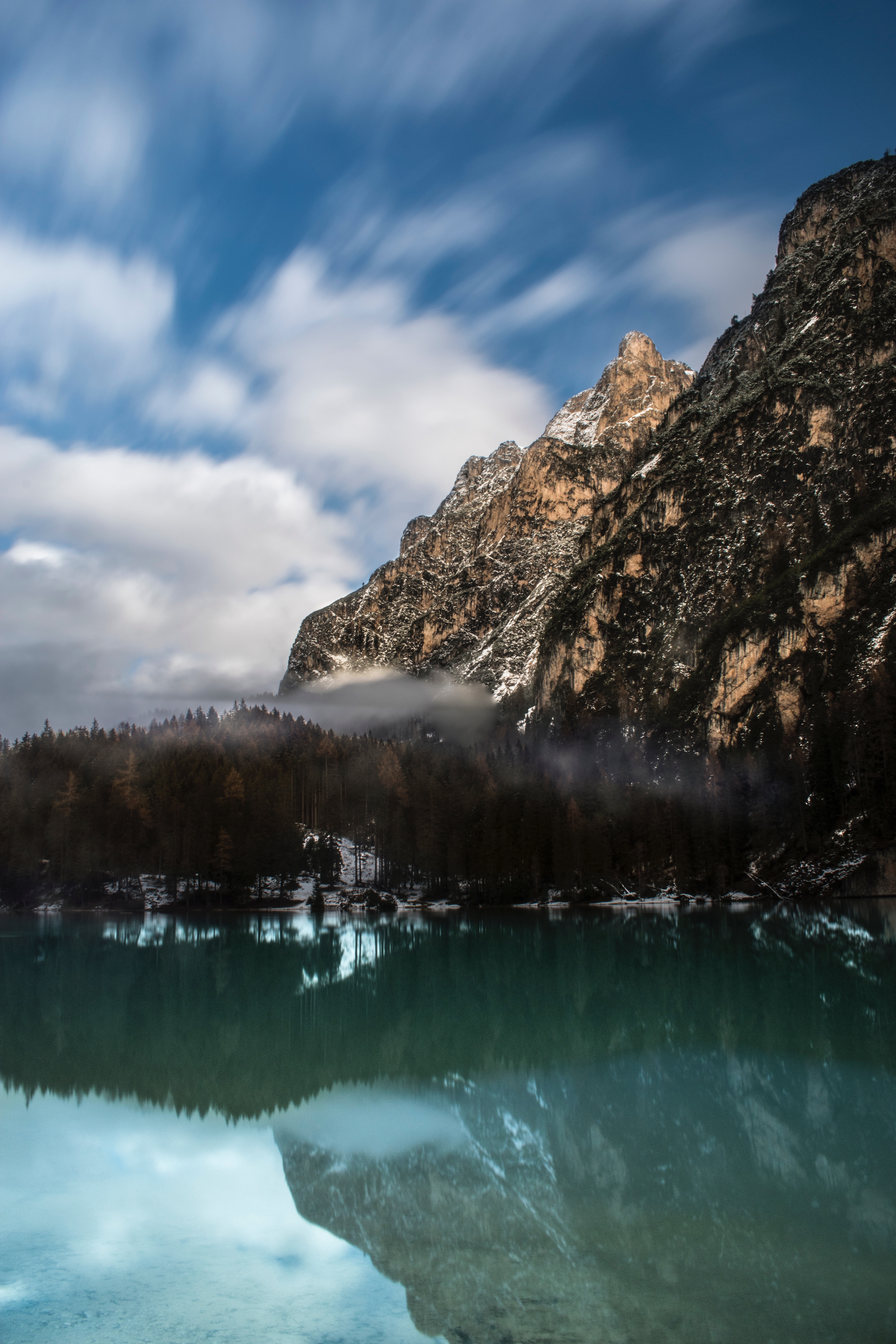 landscape, lake braies, lake, fog collection of HD images