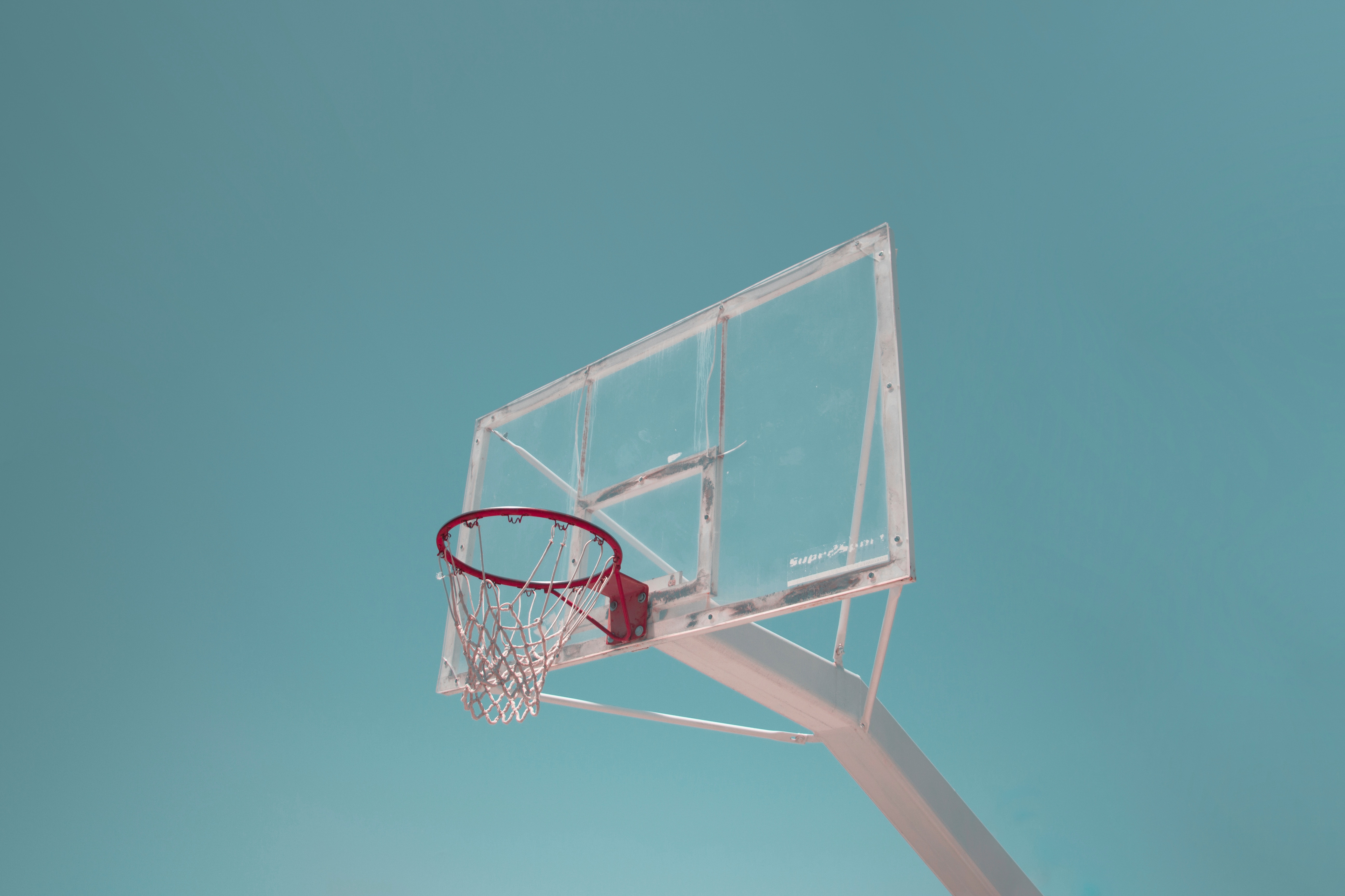 basketball grid, basketball ring, basketball hoop, basketball, minimalism, basketball net QHD