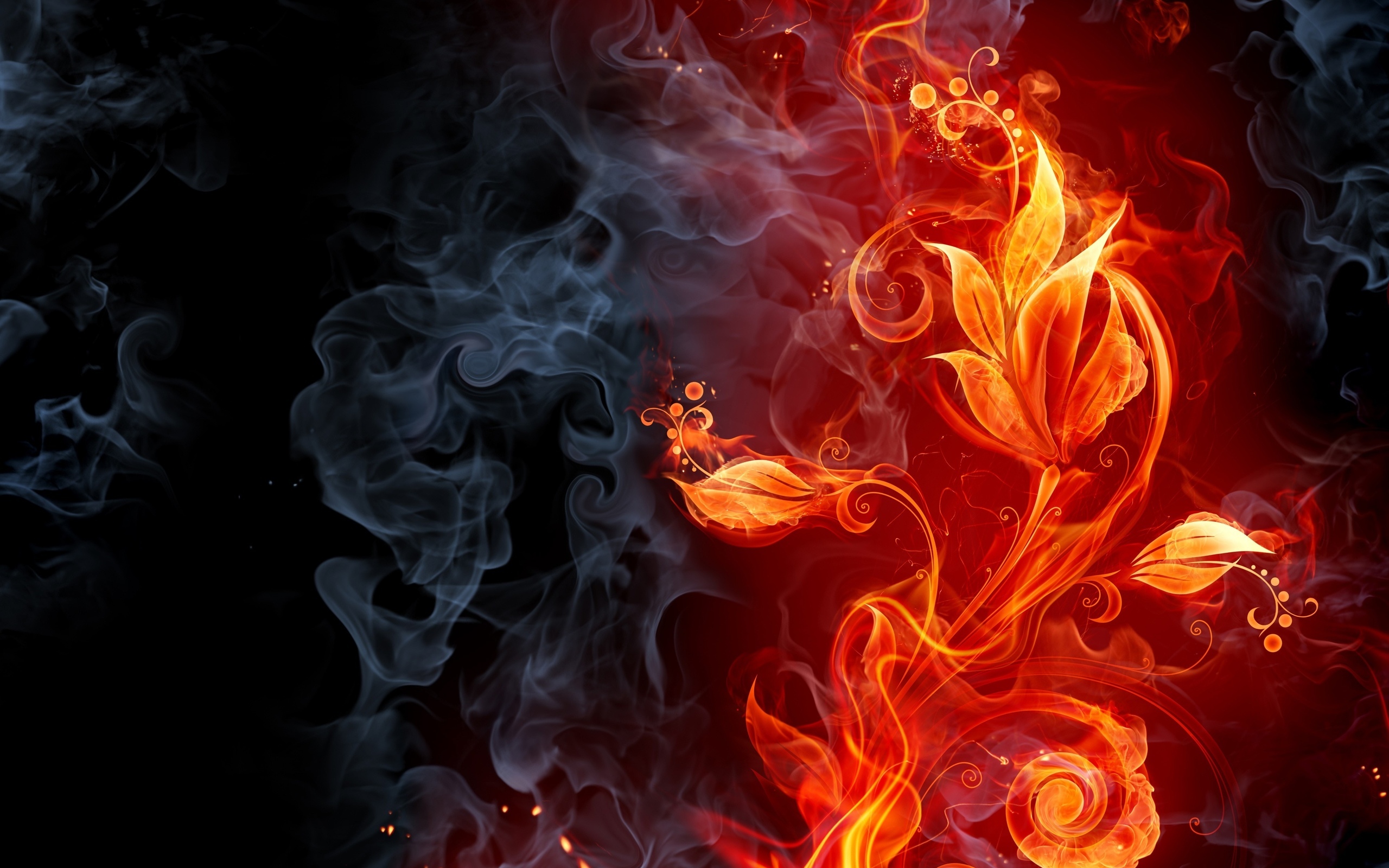 fire, background, red
