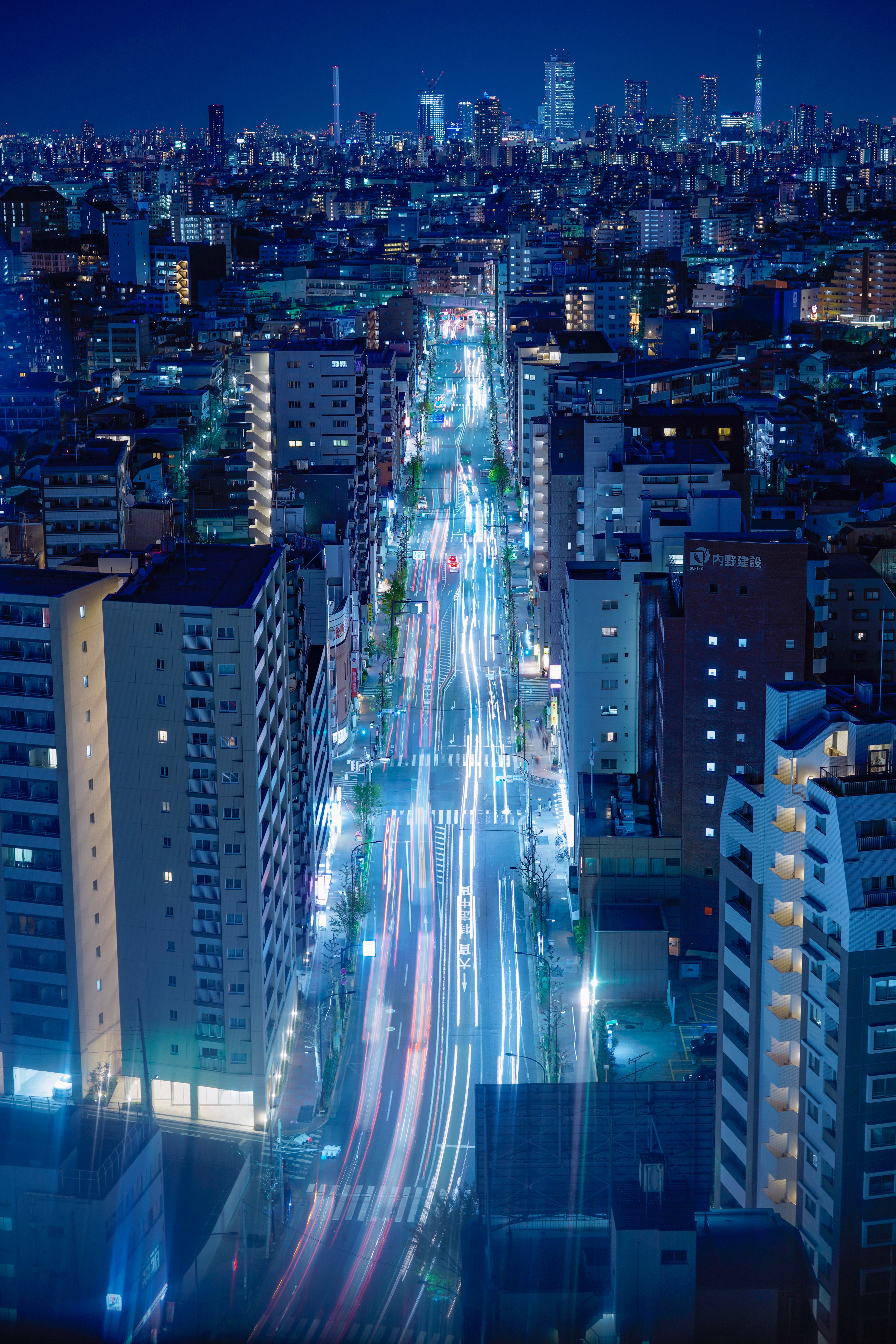 movement, tokyo, cities, night, city, lights, traffic, megapolis, megalopolis, street