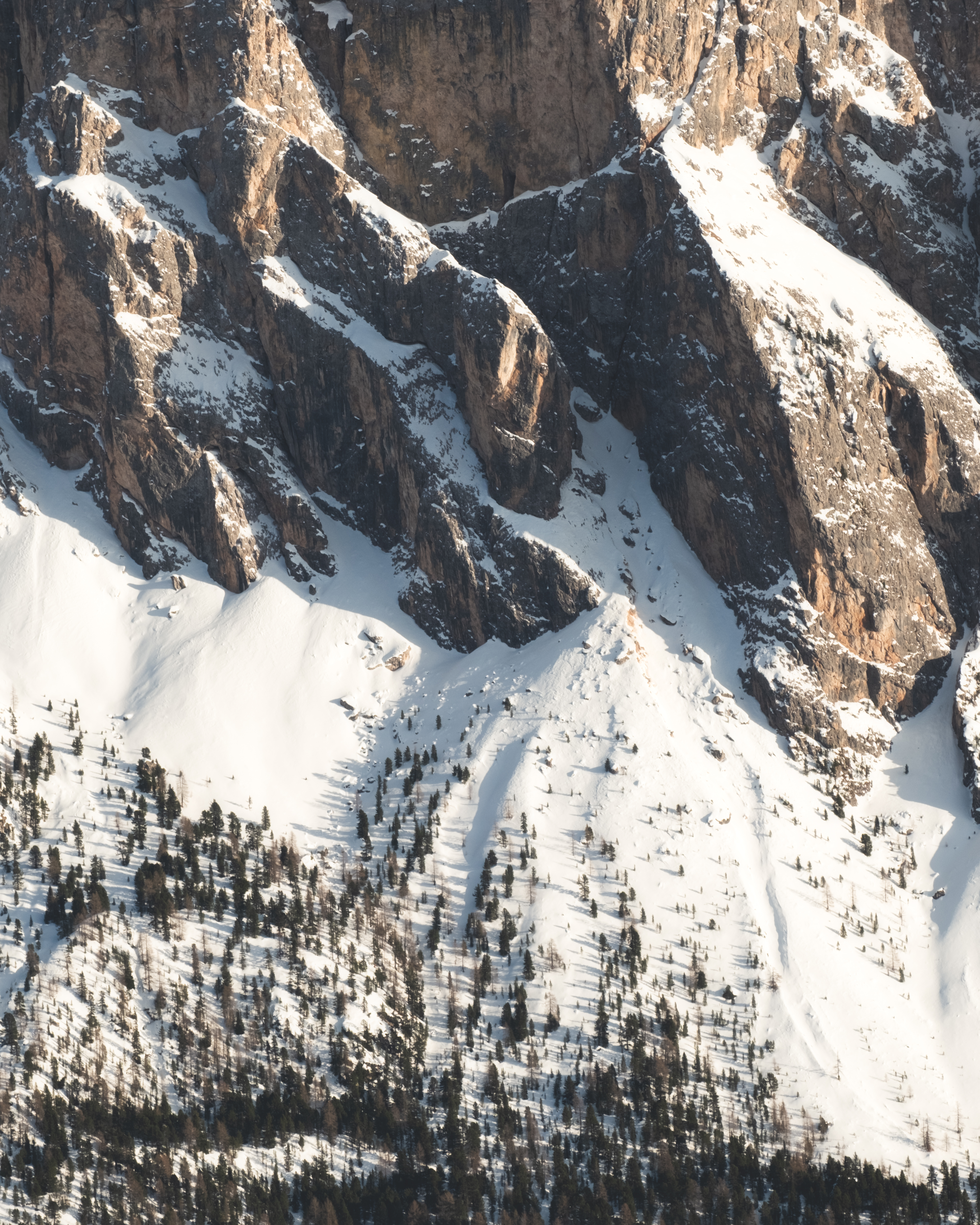 Slope snow, mountain, trees, nature Lock Screen