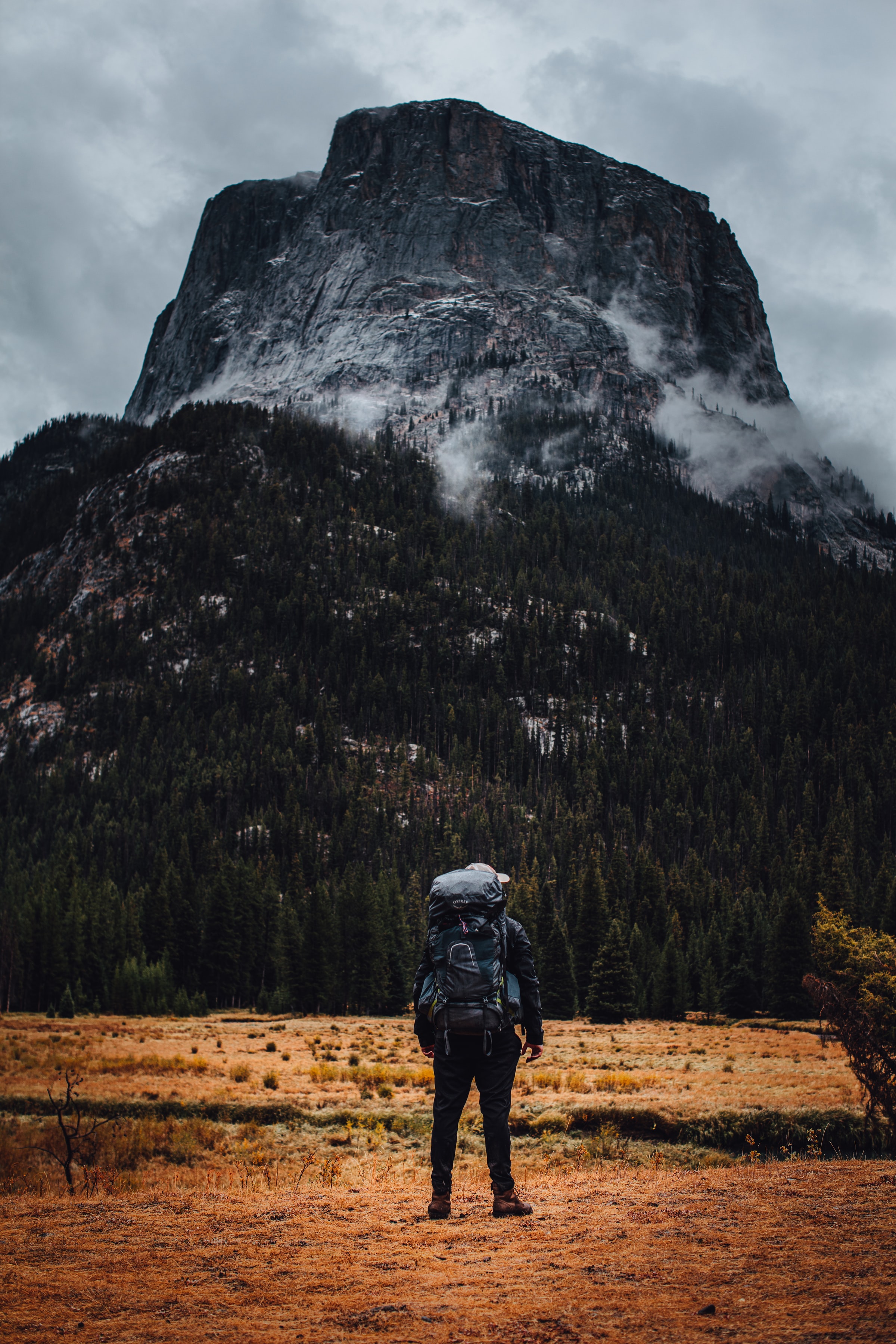 journey, mountains, backpack, traveller Panoramic Wallpapers