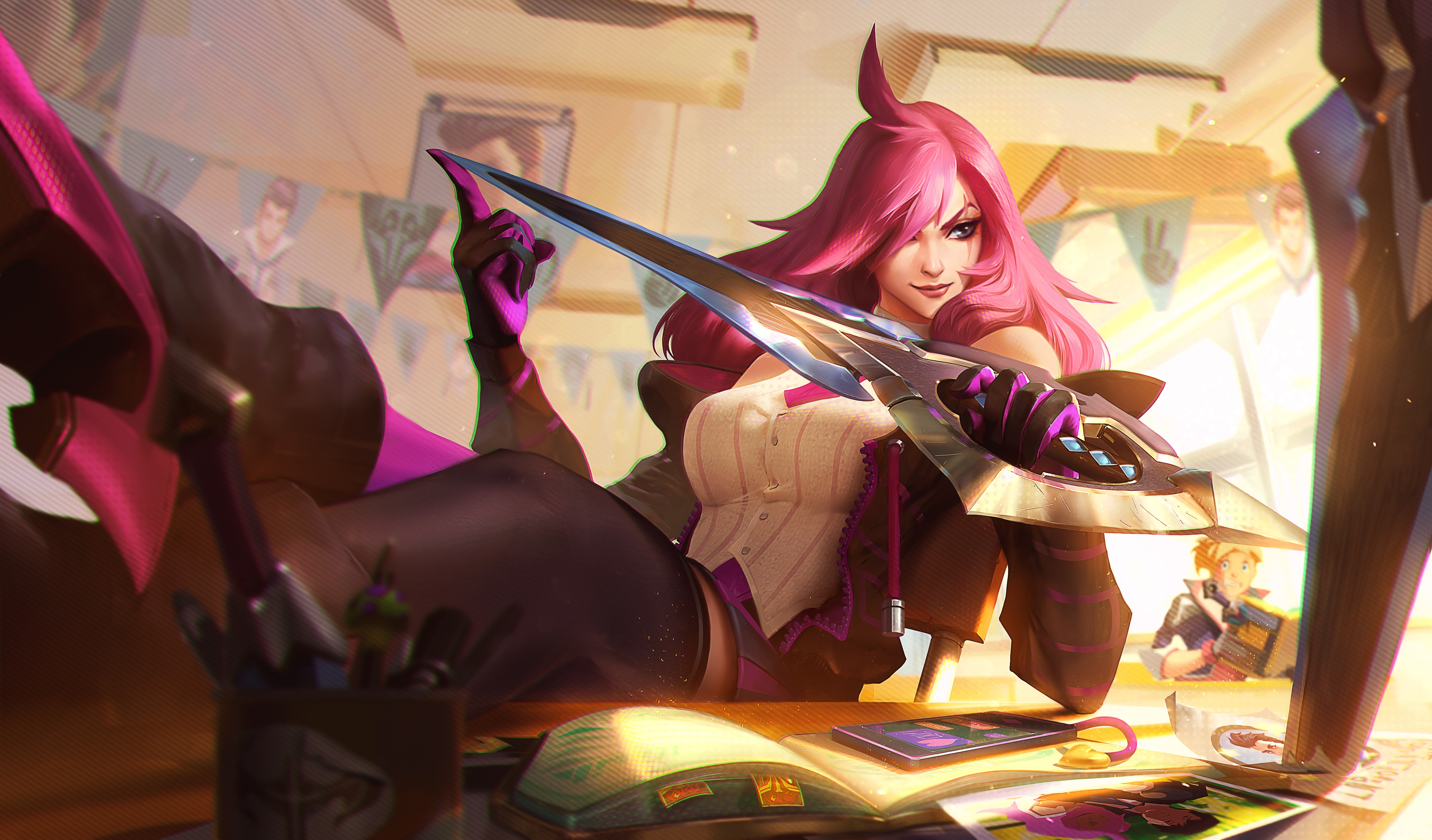 Mobile wallpaper: League Of Legends, Pink Hair, Video Game, Woman Warrior,  Katarina (League Of Legends), Ezreal (League Of Legends), 942281 download  the picture for free.