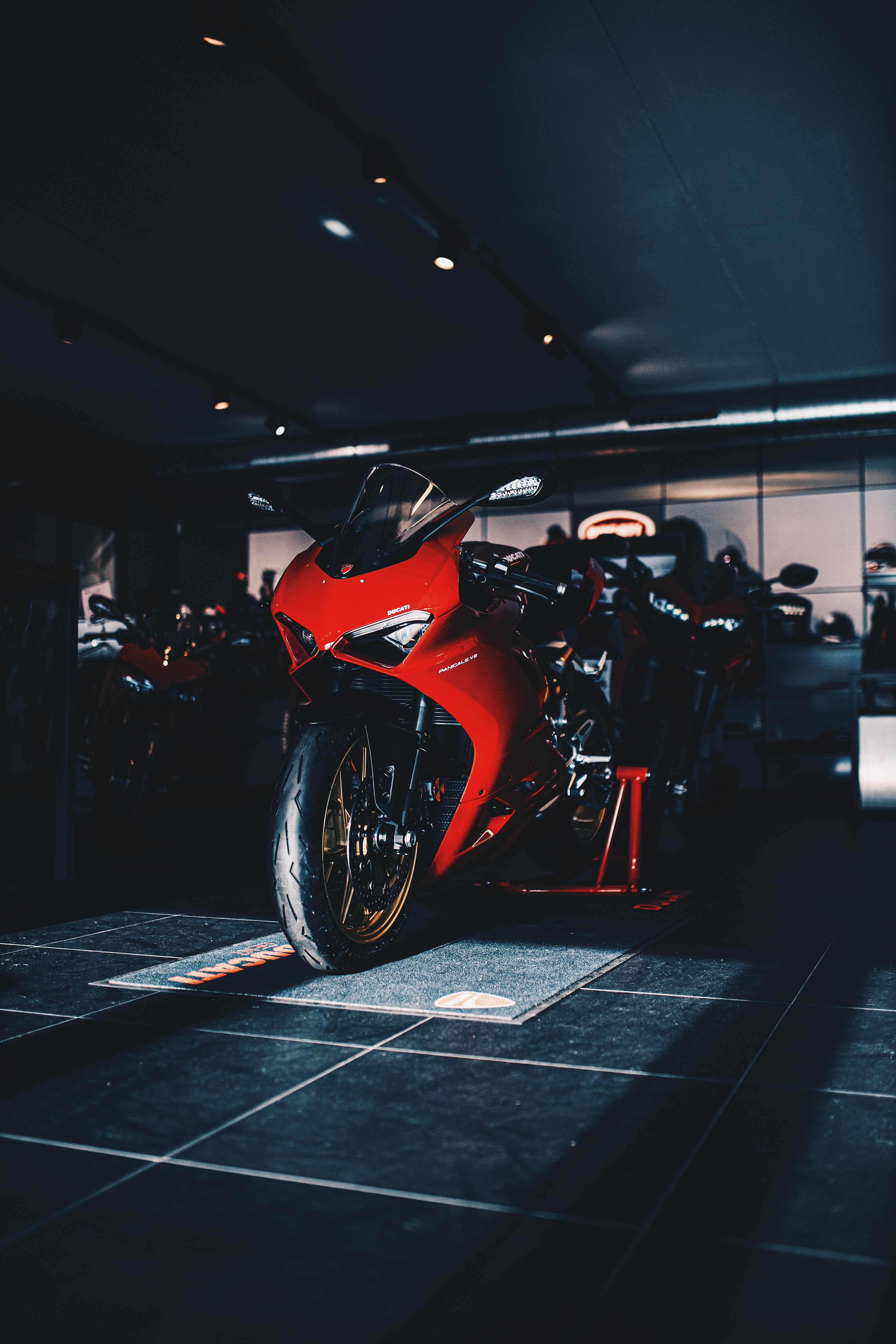 motorcycle, red, ducati panigale v2, headlight Ultrawide Wallpapers
