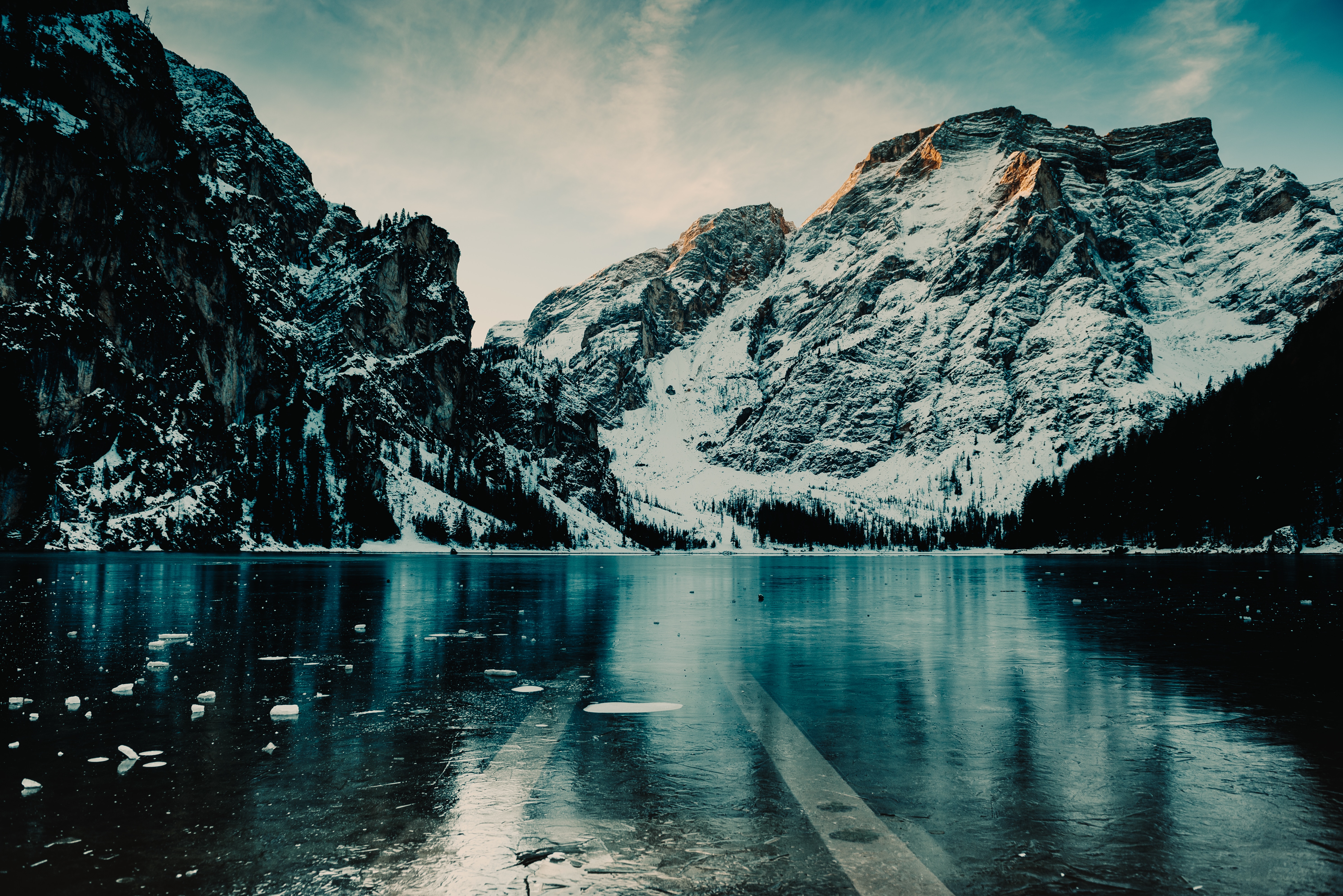 110245 скачать обои лед, природа, горы, снег, италия, озеро - заставки и картинки бесплатно
