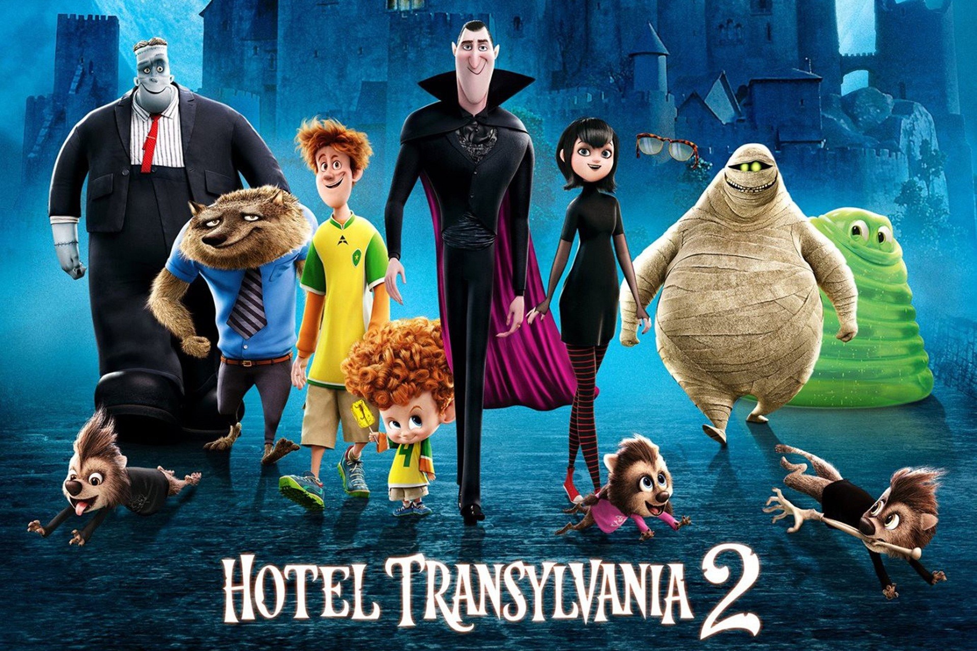 dennis (hotel transylvania), movie, hotel transylvania 2, dracula (hotel transylvania), dracula, frankenstein (hotel transylvania), frankenstein, griffin (hotel transylvania), jonathan (hotel transylvania), mavis (hotel transylvania), mummy, murray (hotel transylvania), wayne (hotel transylvania), werewolf, hotel transylvania