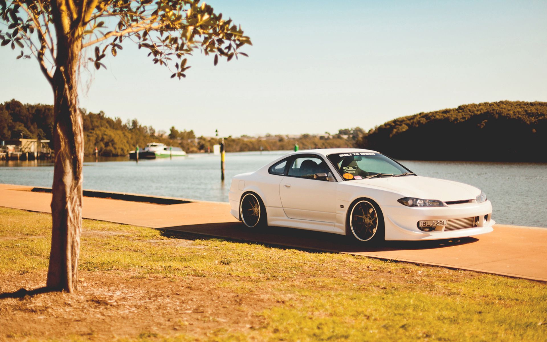 132132 download wallpaper nissan silvia, nissan, tuning, cars, coupe, compartment, s15, embankment, quay screensavers and pictures for free