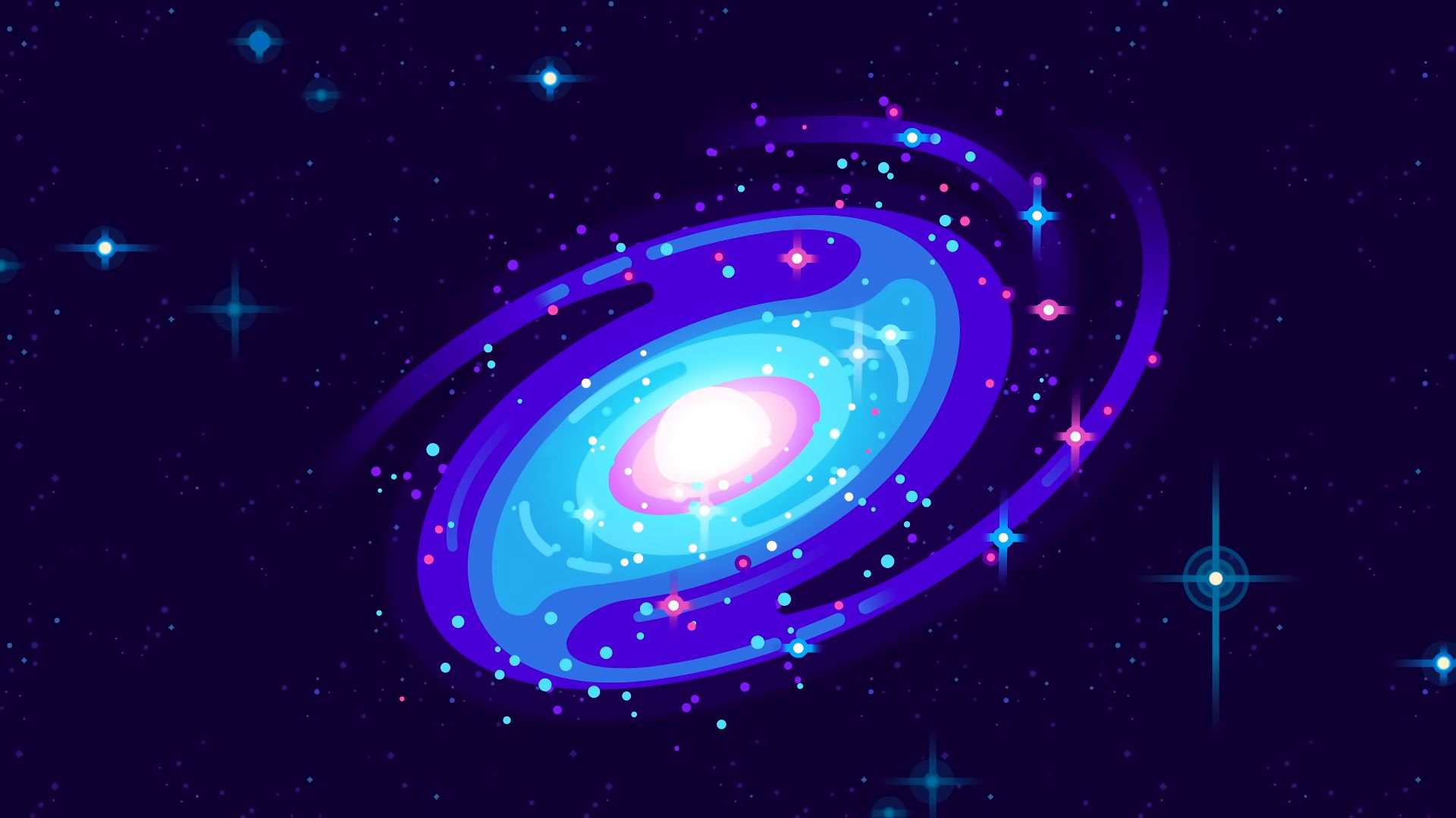 HD desktop wallpaper: Stars, Galaxy, Space, Sci Fi, Minimalist, Kurzgesagt  download free picture #1034215