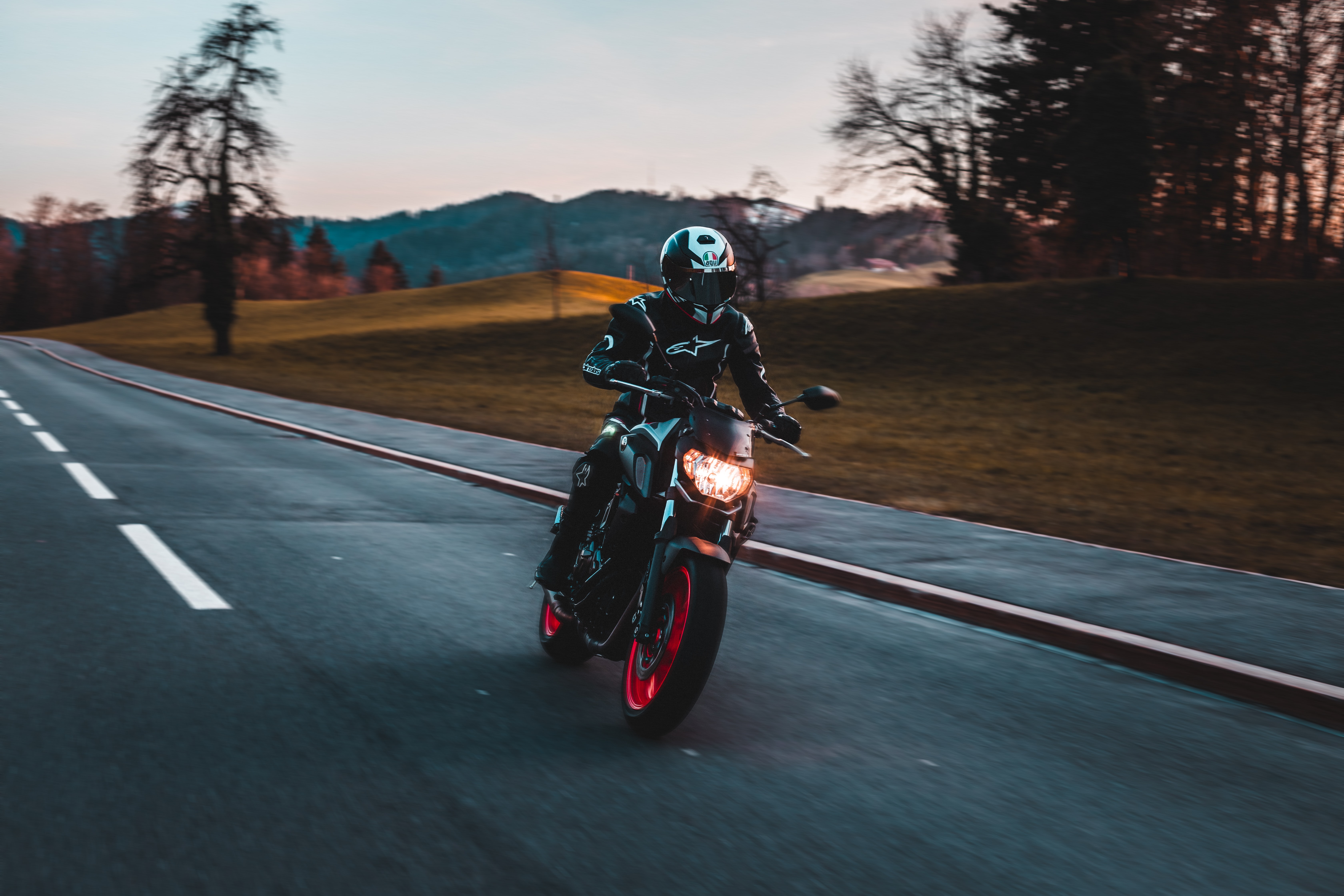 Panoramic Wallpapers Road motorcycles, speed, bike, motorcycle