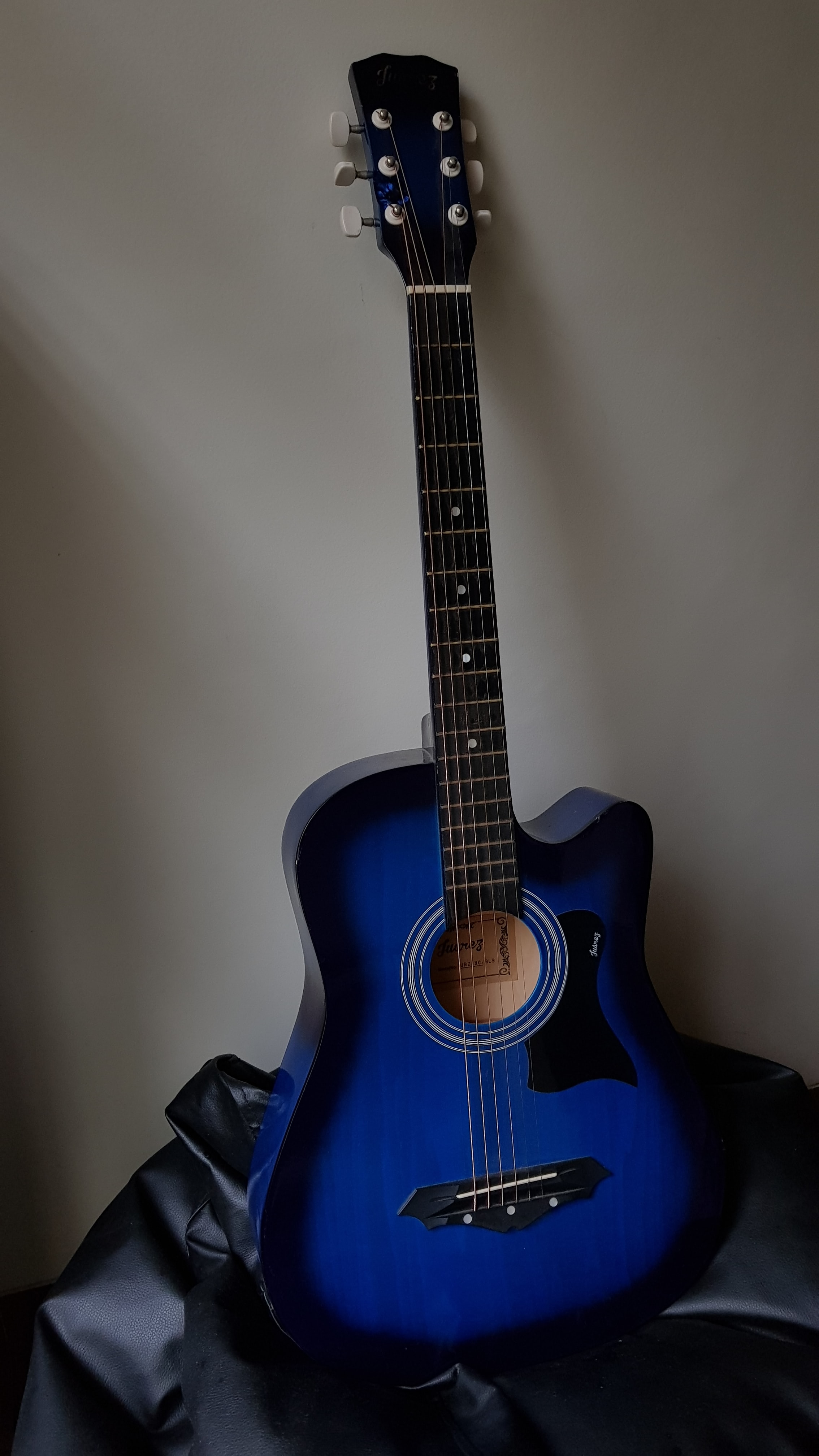blue, guitar, music, musical instrument