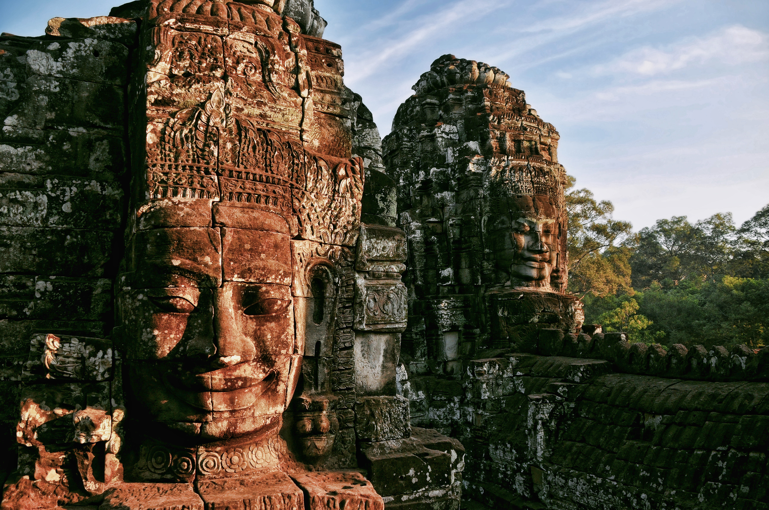buddha, archeological site, angkor thom, india, religious HD wallpaper