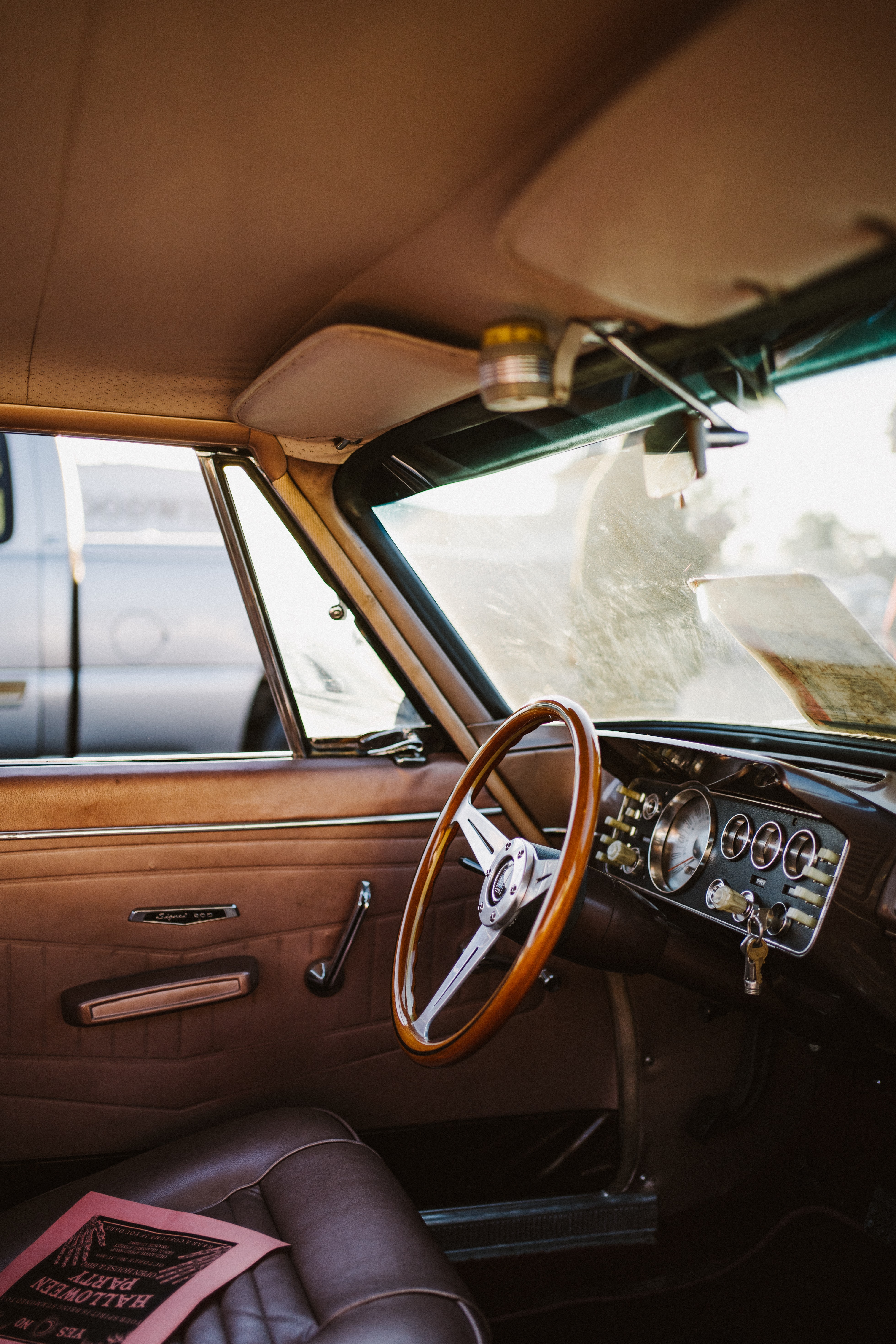 vintage, cars, retro, steering wheel, rudder, salon