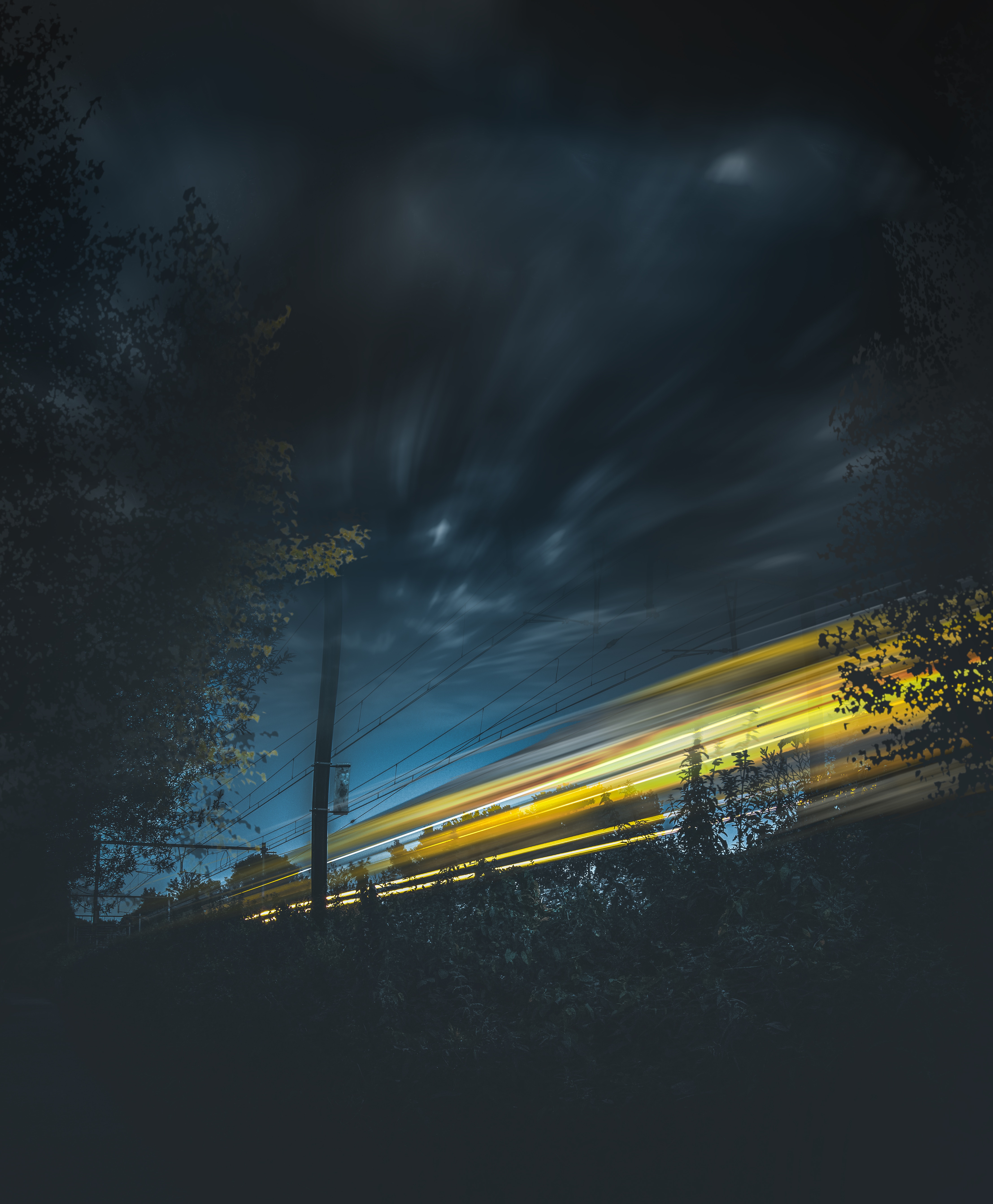 90909 Hintergrundbilder und Eisenbahn Bilder auf dem Desktop. Laden Sie übernachtung, sky, dunkel, licht Bildschirmschoner kostenlos auf den PC herunter