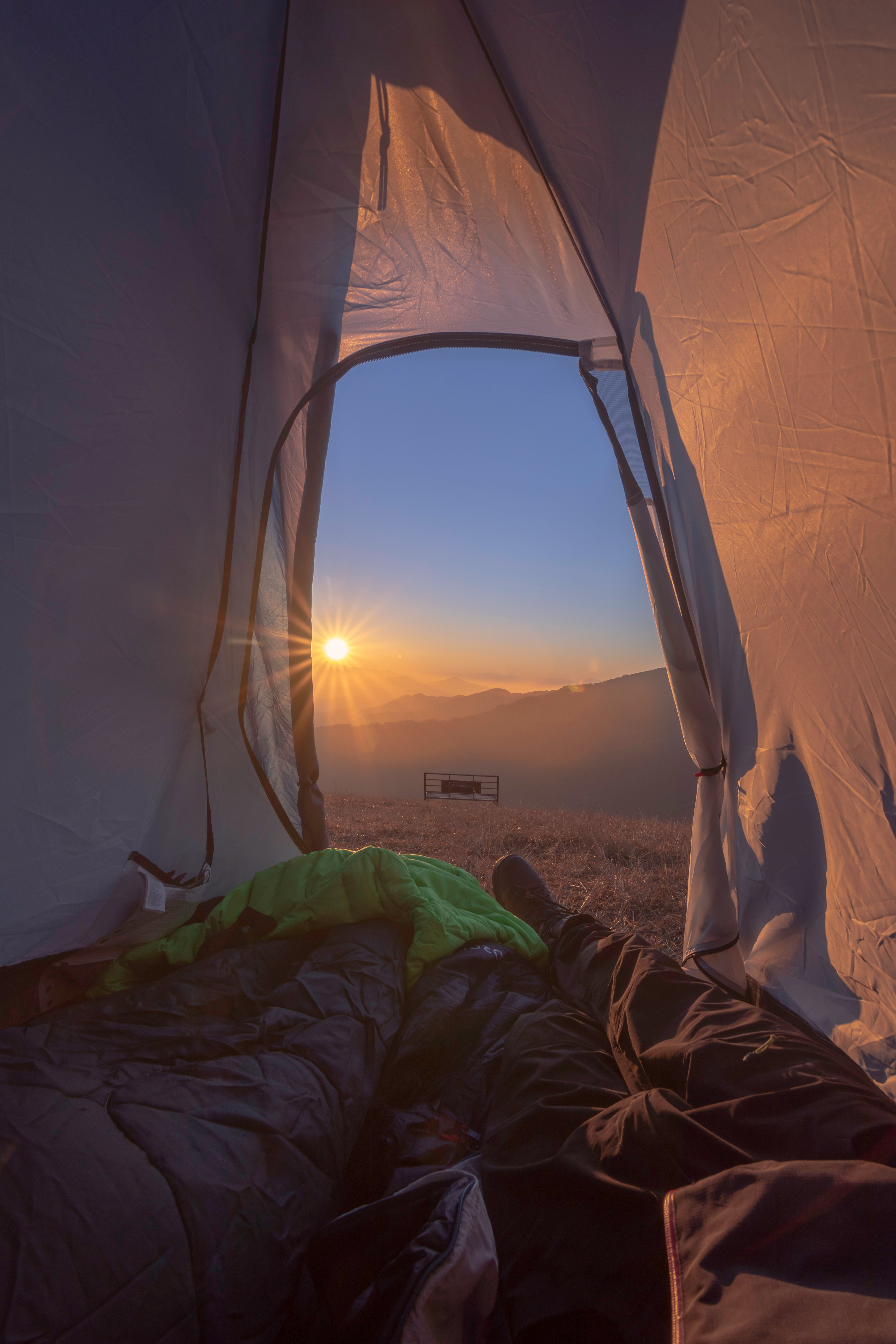 camping, nature, legs, journey, sunlight, tent, campsite, tourism