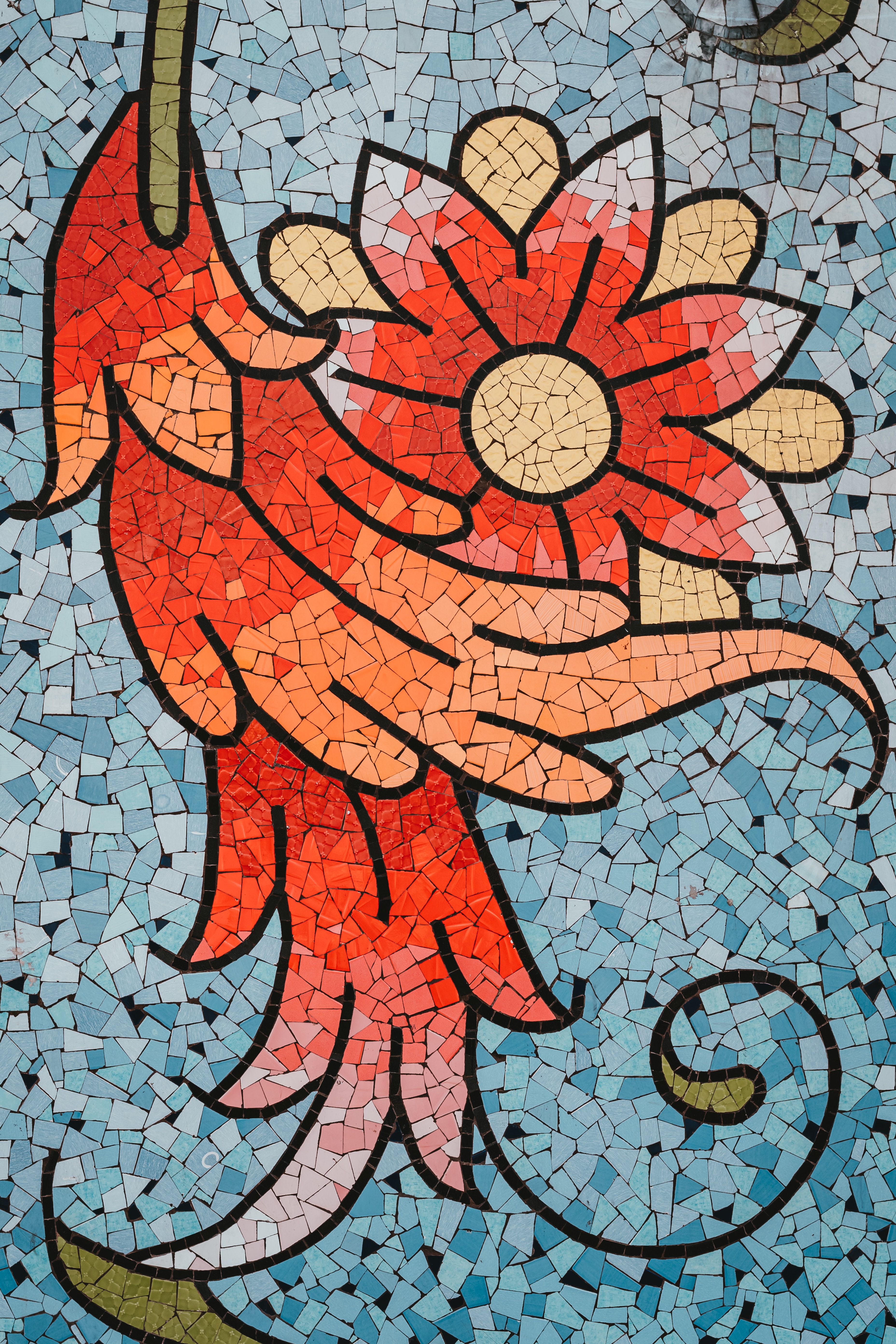 mosaic, flower, pattern, texture, textures