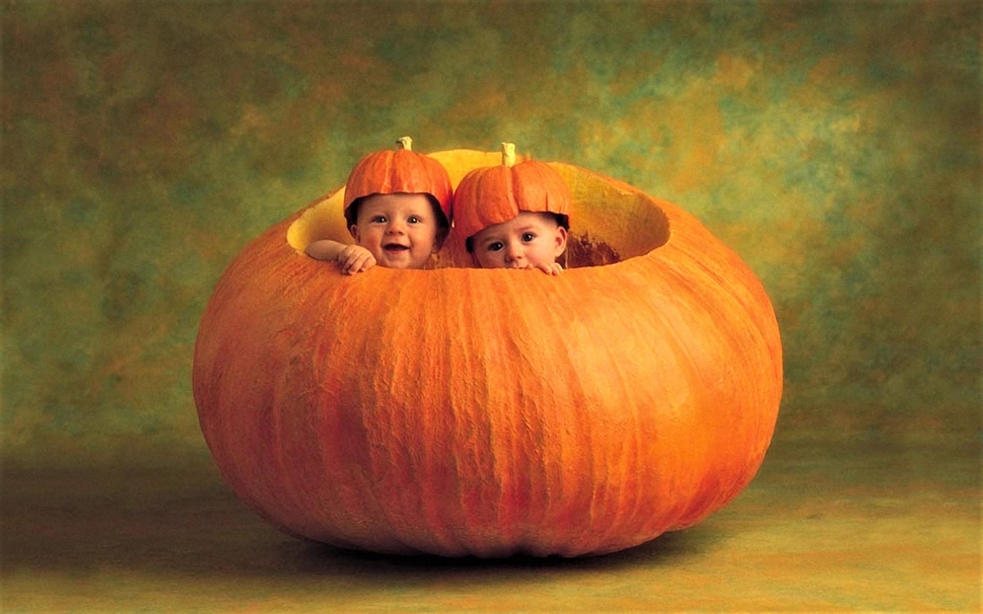HD desktop wallpaper: Halloween, Pumpkin, Holiday, Smile, Child, Cute, Baby  download free picture #1505896