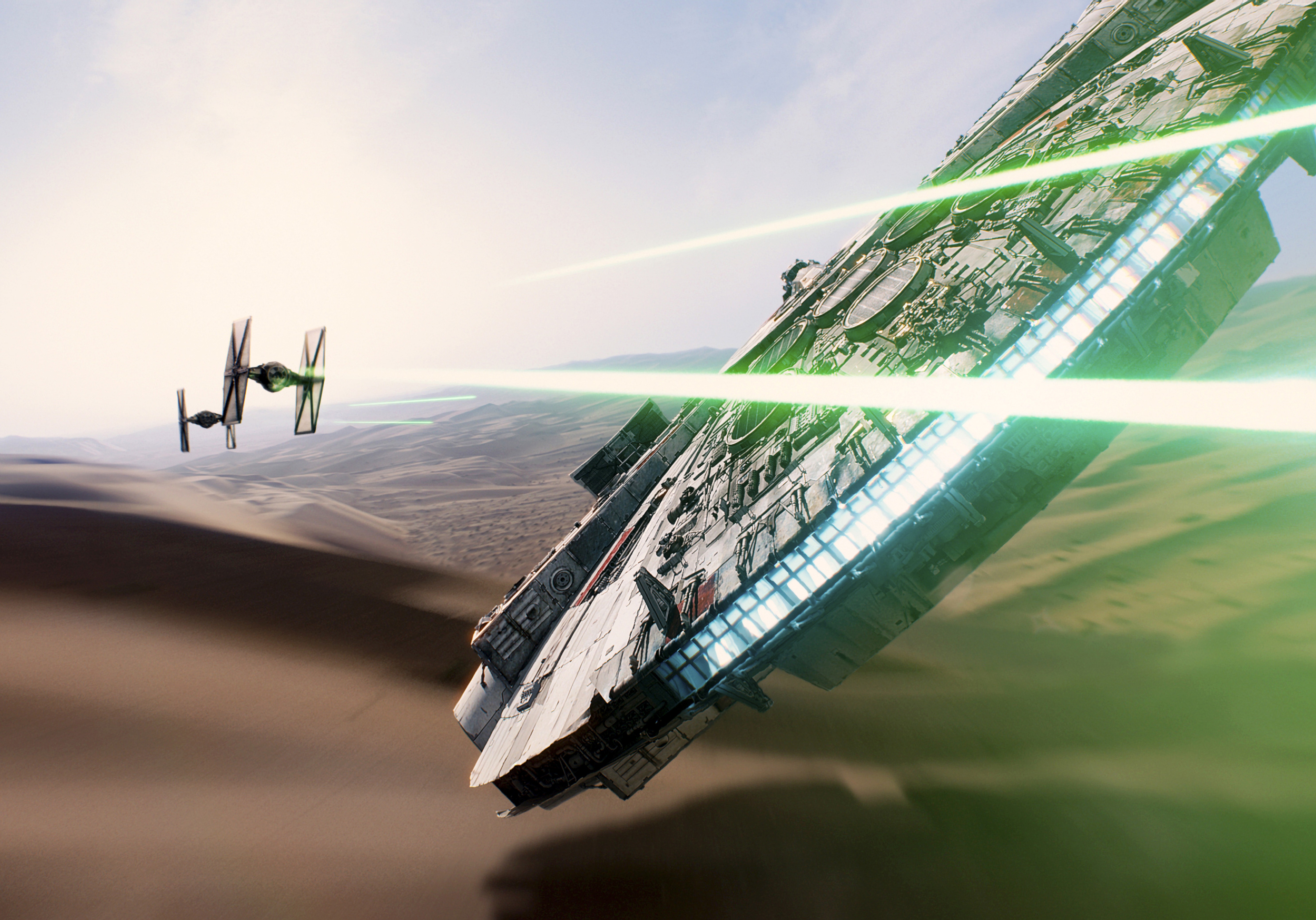 Star Wars tie fighter, movie, star wars episode vii: the force awakens, millennium falcon 8k Backgrounds
