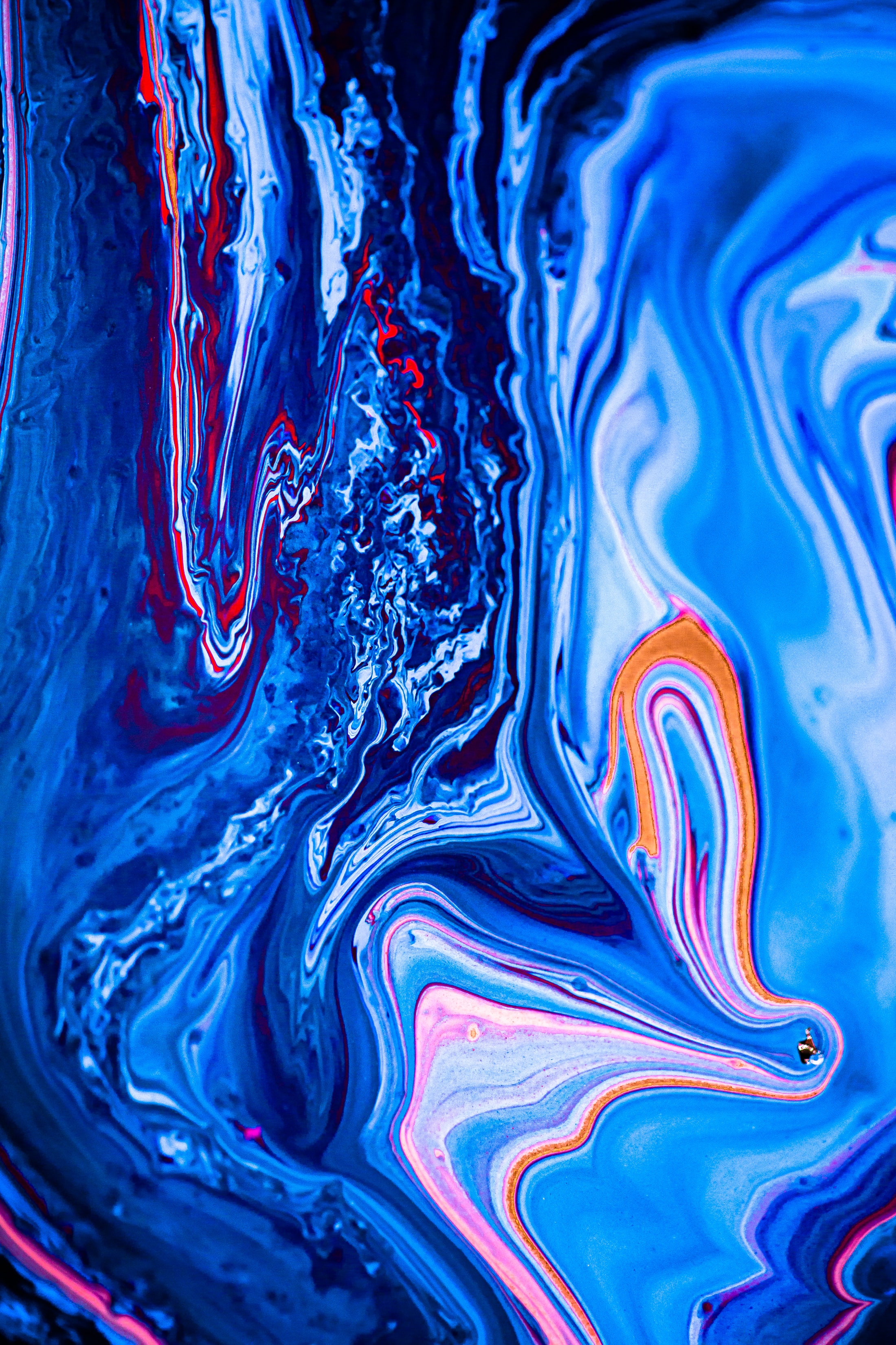 102681 Hintergrundbild herunterladen fluide kunst, abstrakt, kunst, blau, scheidungen, farbe, flüssigkeit, flüssige kunst - Bildschirmschoner und Bilder kostenlos