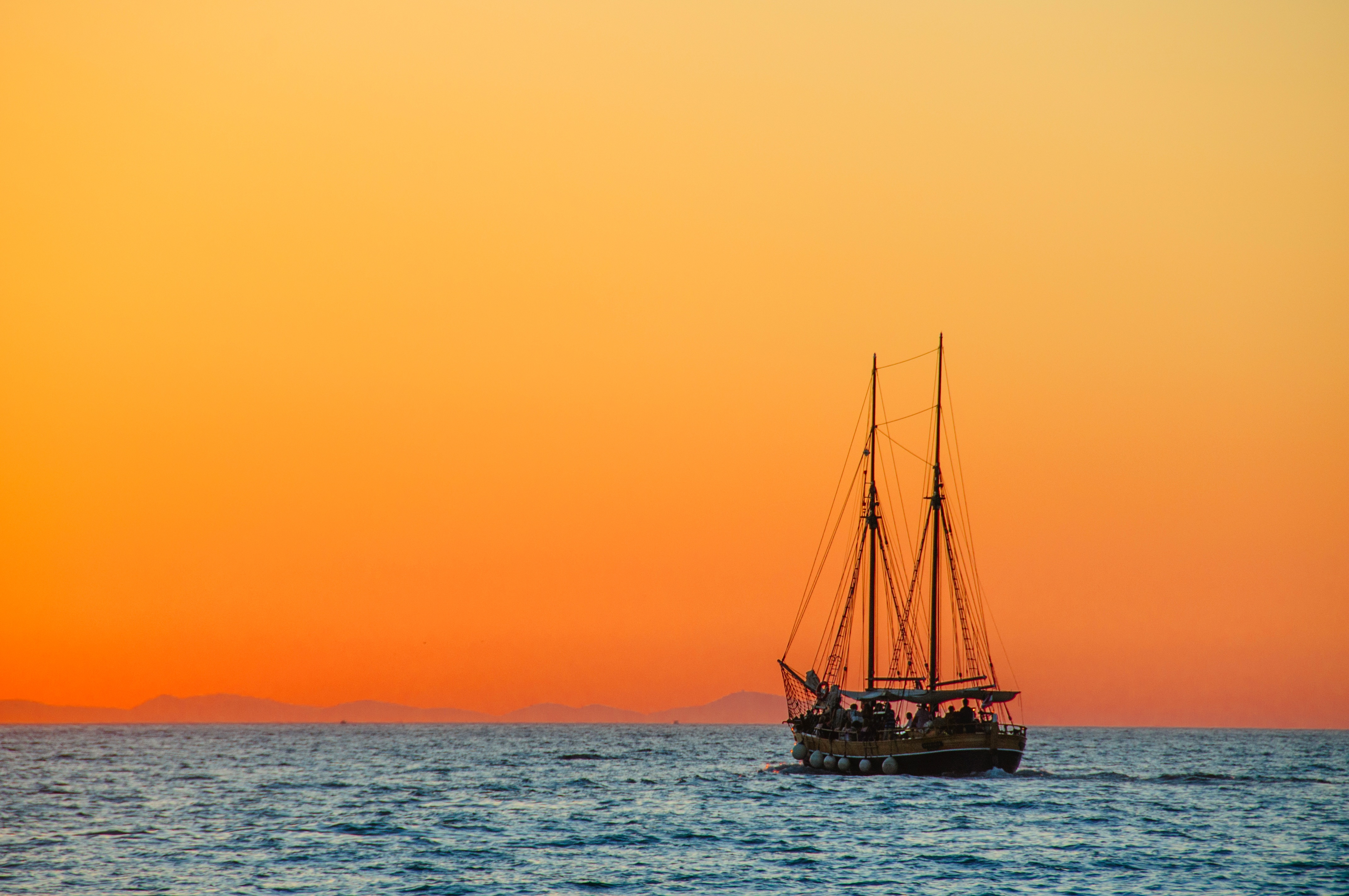 sailboat, nature, sunset, sea, sailfish, vessel