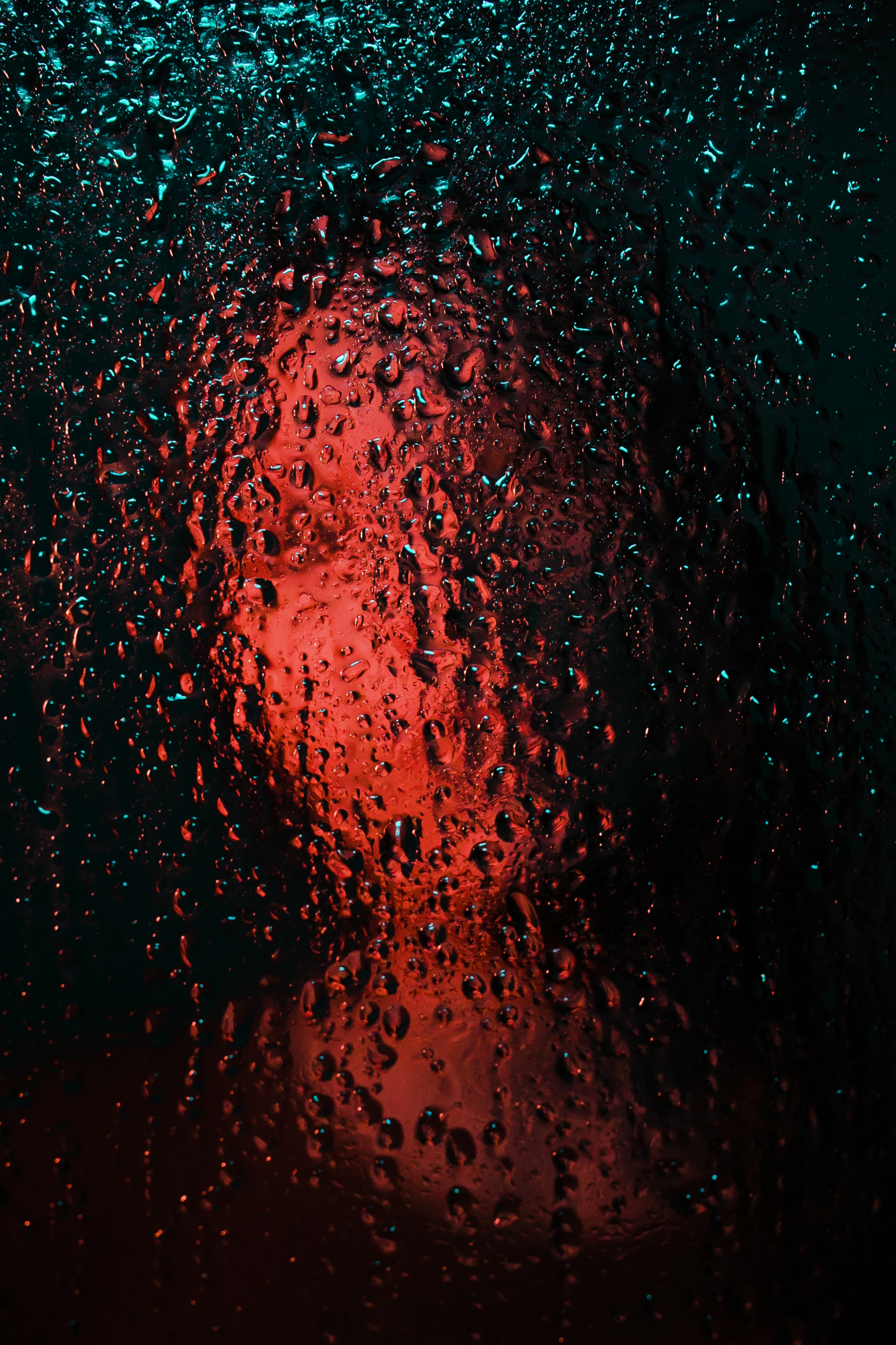 blur, face, drops, silhouette, miscellanea, miscellaneous, wet, smooth, glass phone background