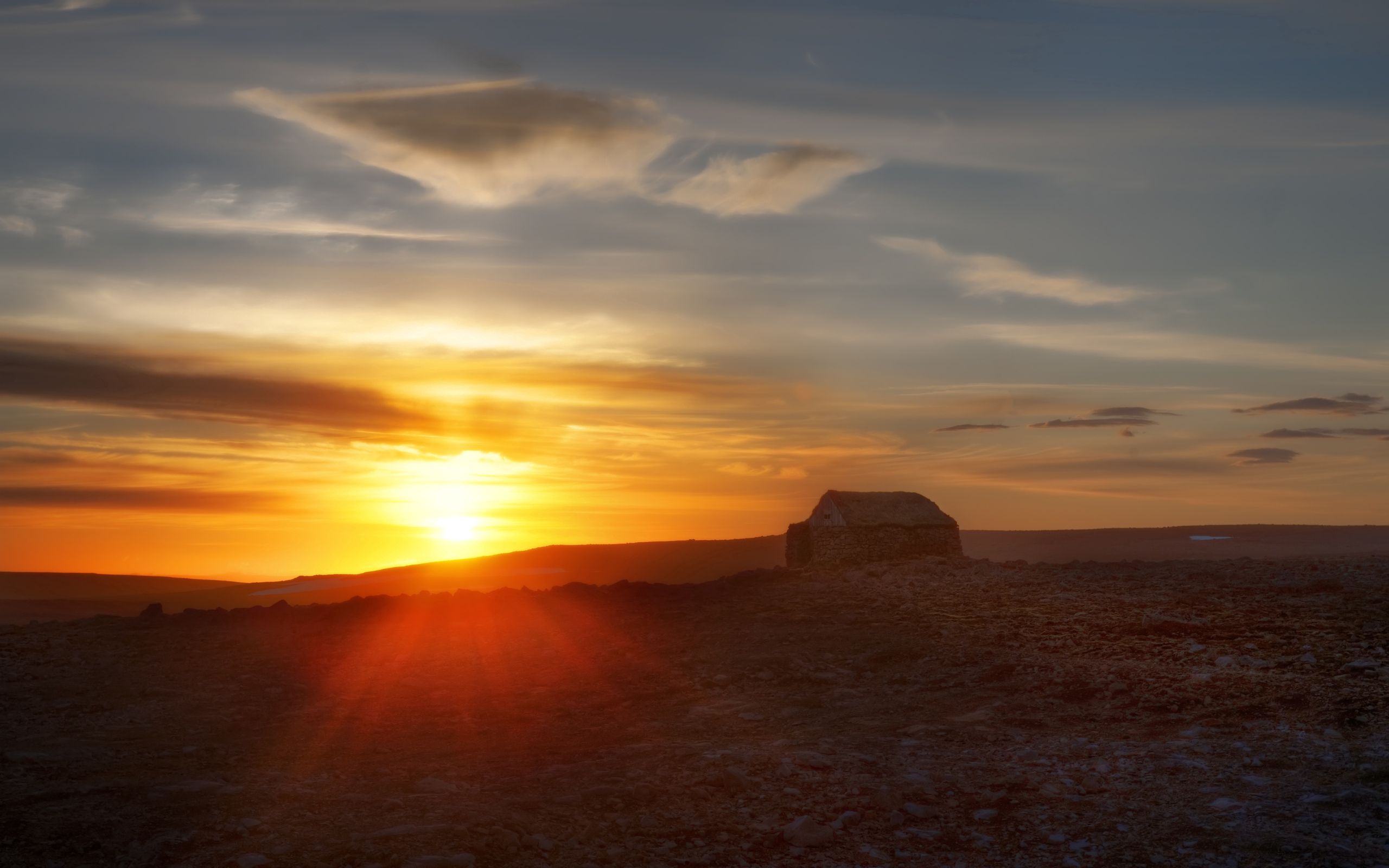HD for desktop 1080p Structure sunset, sun, desert, nature