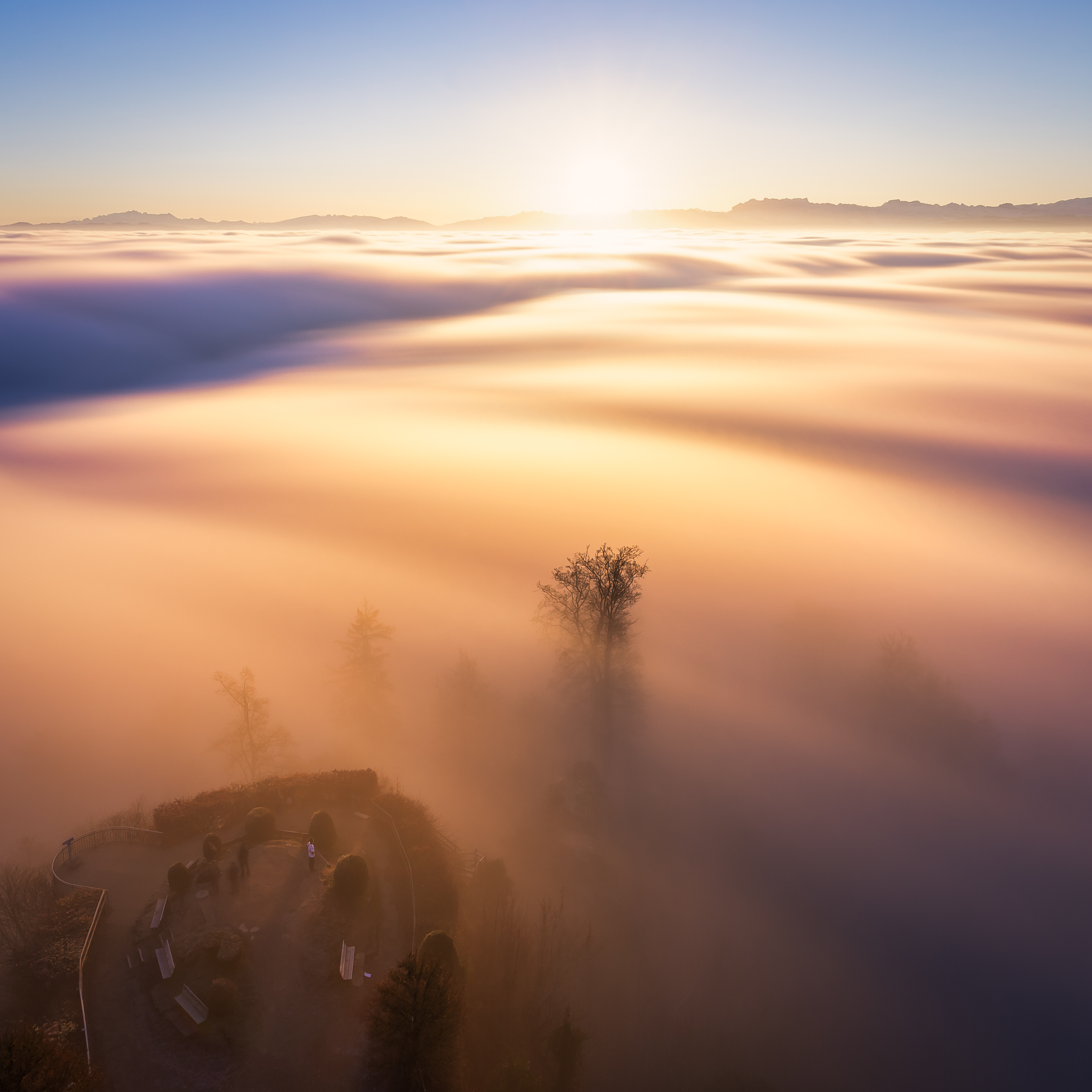 fog, light, clouds, shine Free HD pic