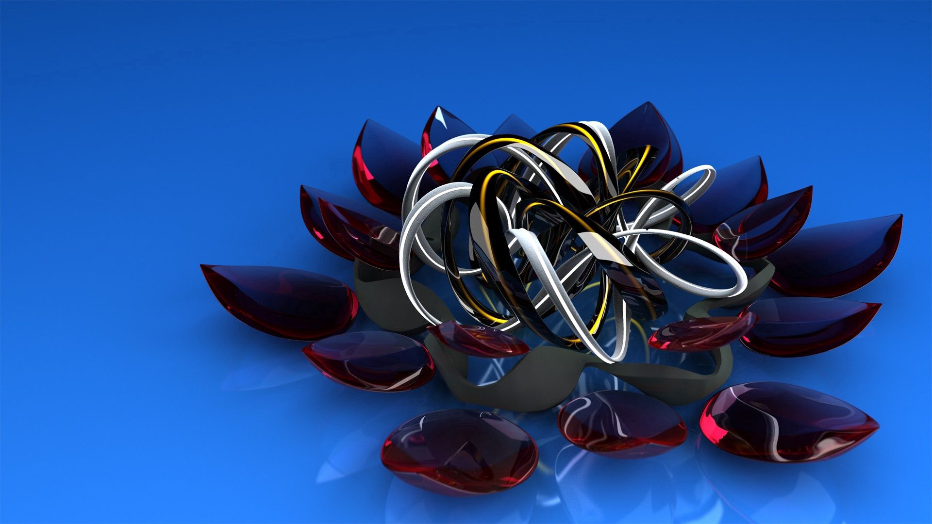 103116 2560x1080 PC pictures for free, download figurine, flower, 3d, metal 2560x1080 wallpapers on your desktop