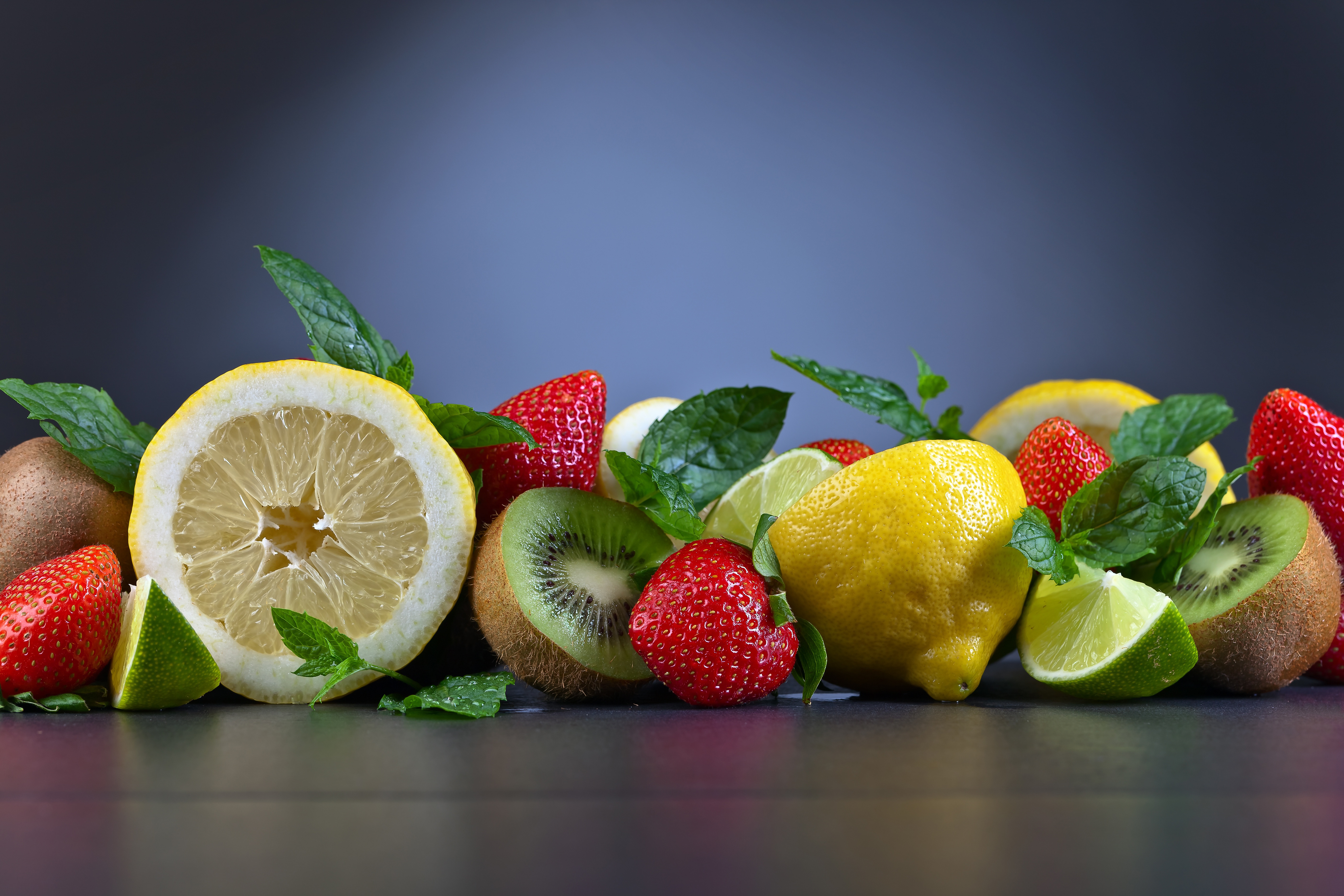 HD desktop wallpaper: Fruits, Food, Strawberry, Kiwi, Lime, Lemon, Fruit  download free picture #482760