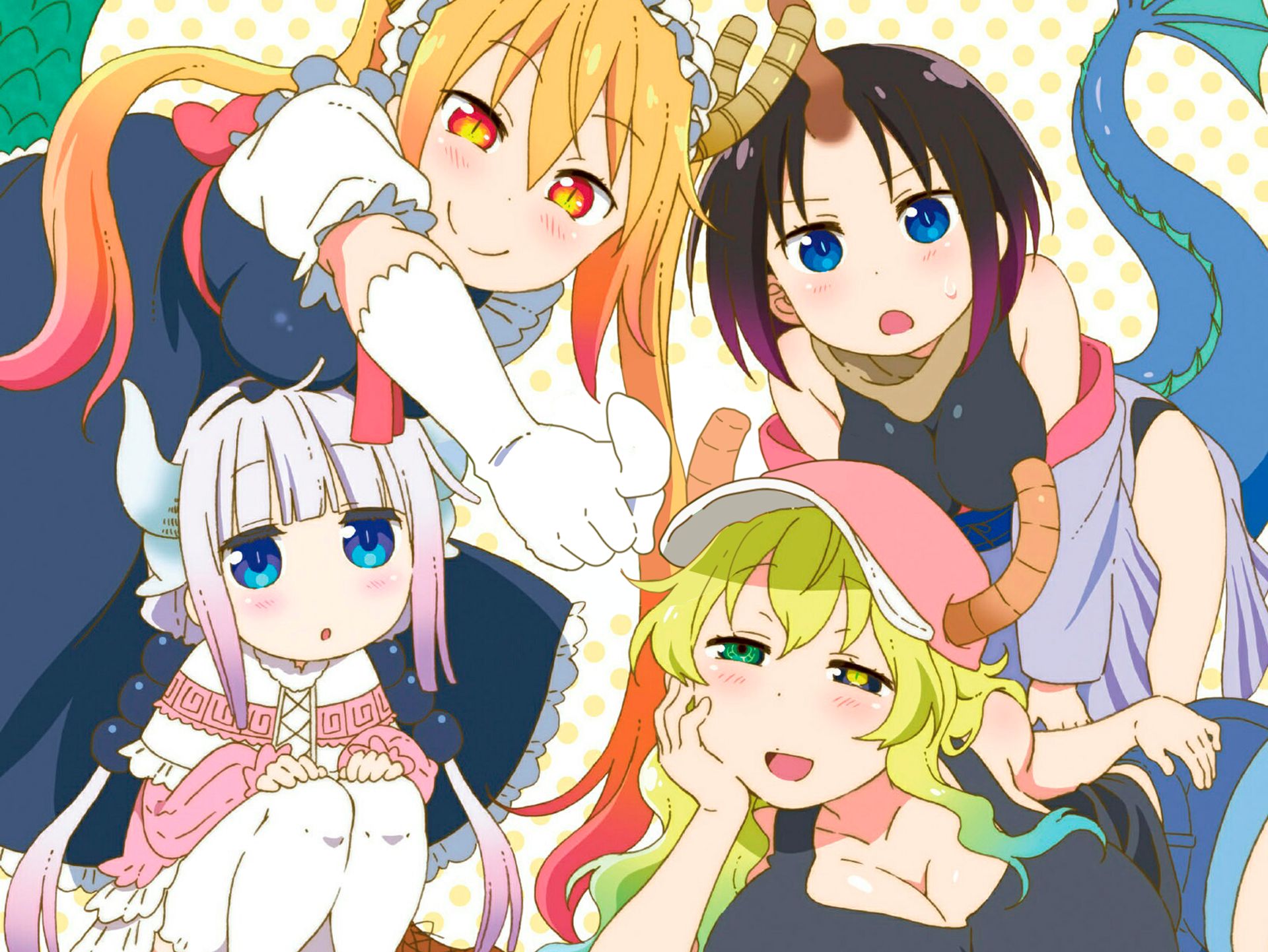 Blue hair dragon maid characters - wide 2