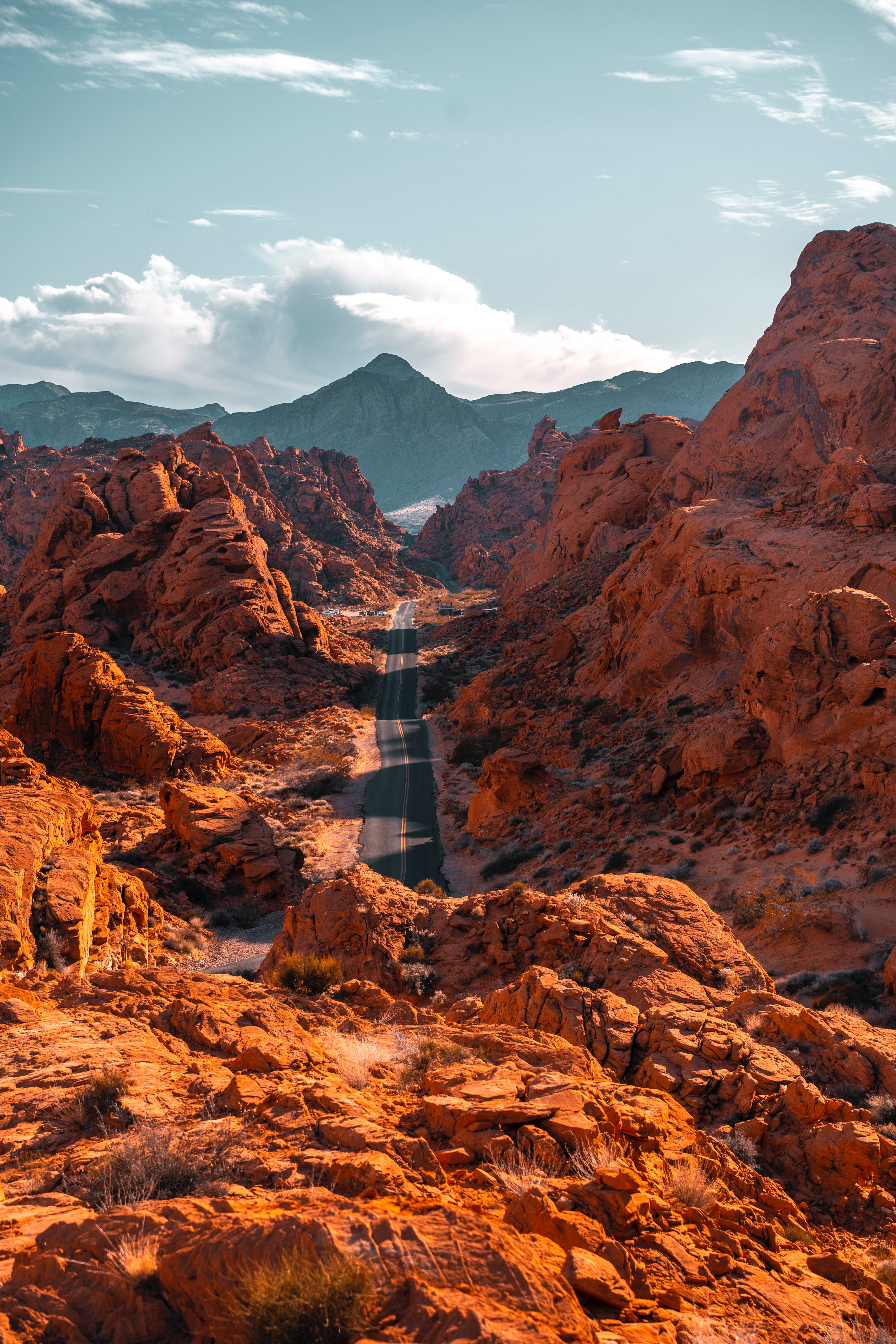 Widescreen image road, view from above, nature, rocks