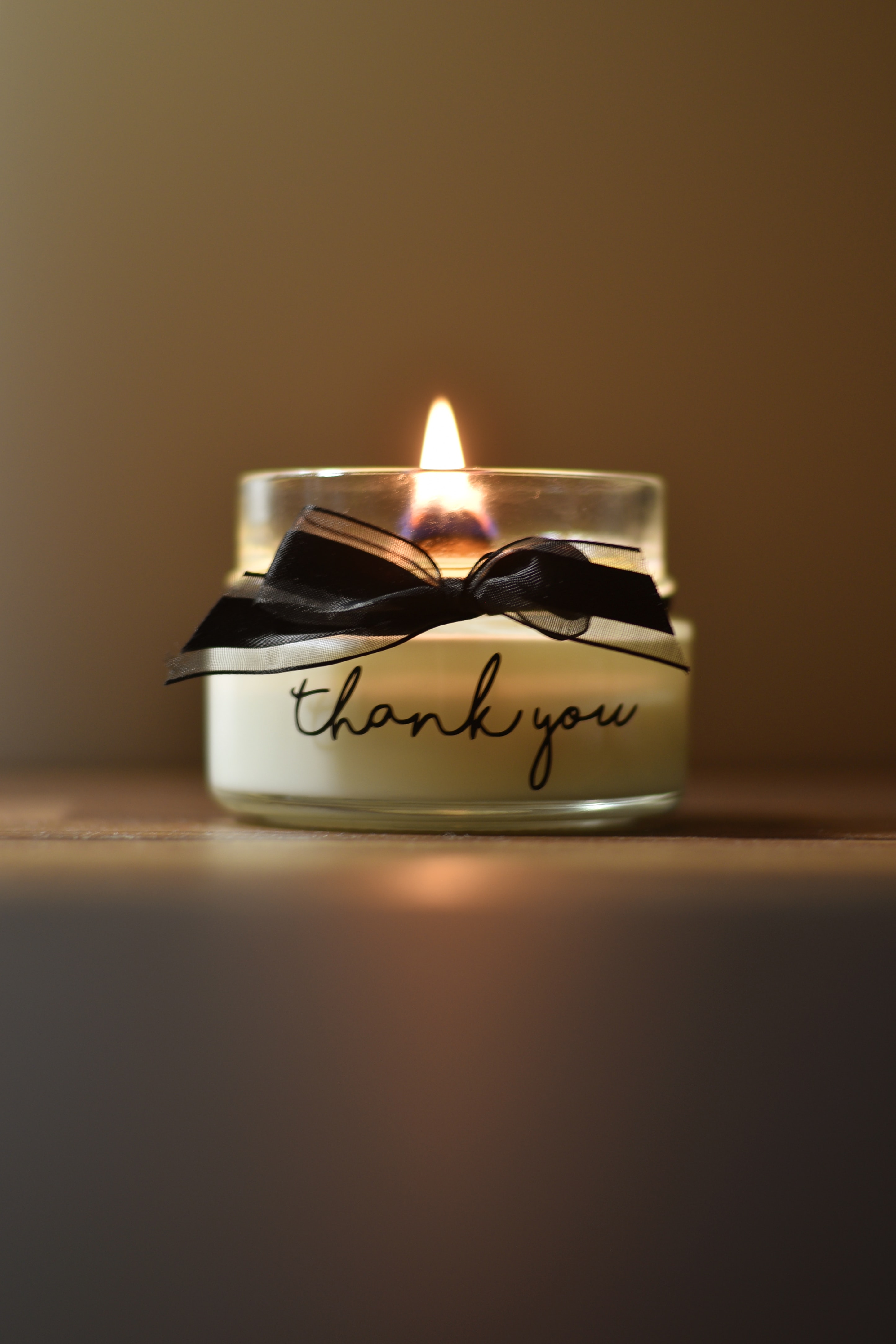 Images & Pictures candle, words, glass, wax Thank You